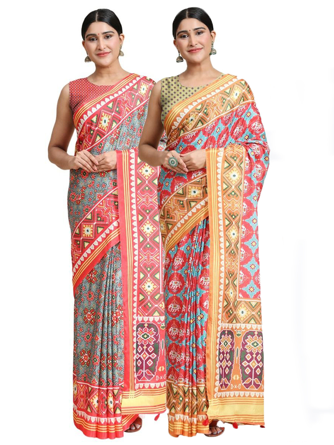 

OFFIRA TEX WORLD A Selection Of 2 Ethnic Motifs Pure Cotton Saree, Orange