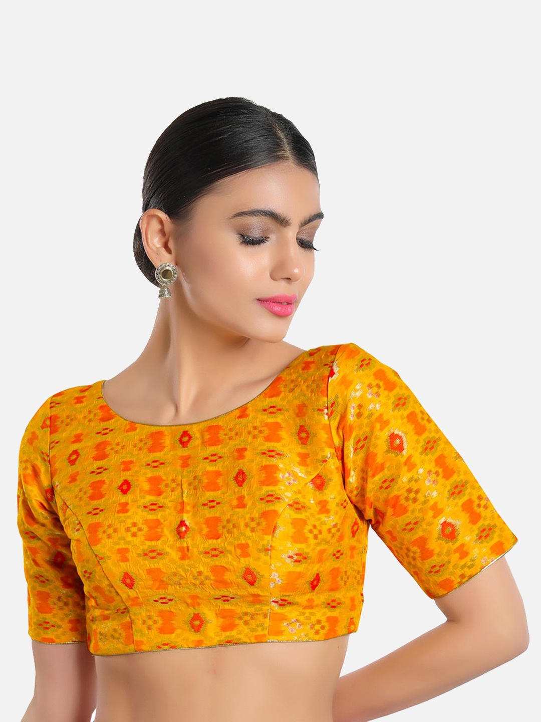 

SALWAR STUDIO Readymade Saree Blouse, Yellow