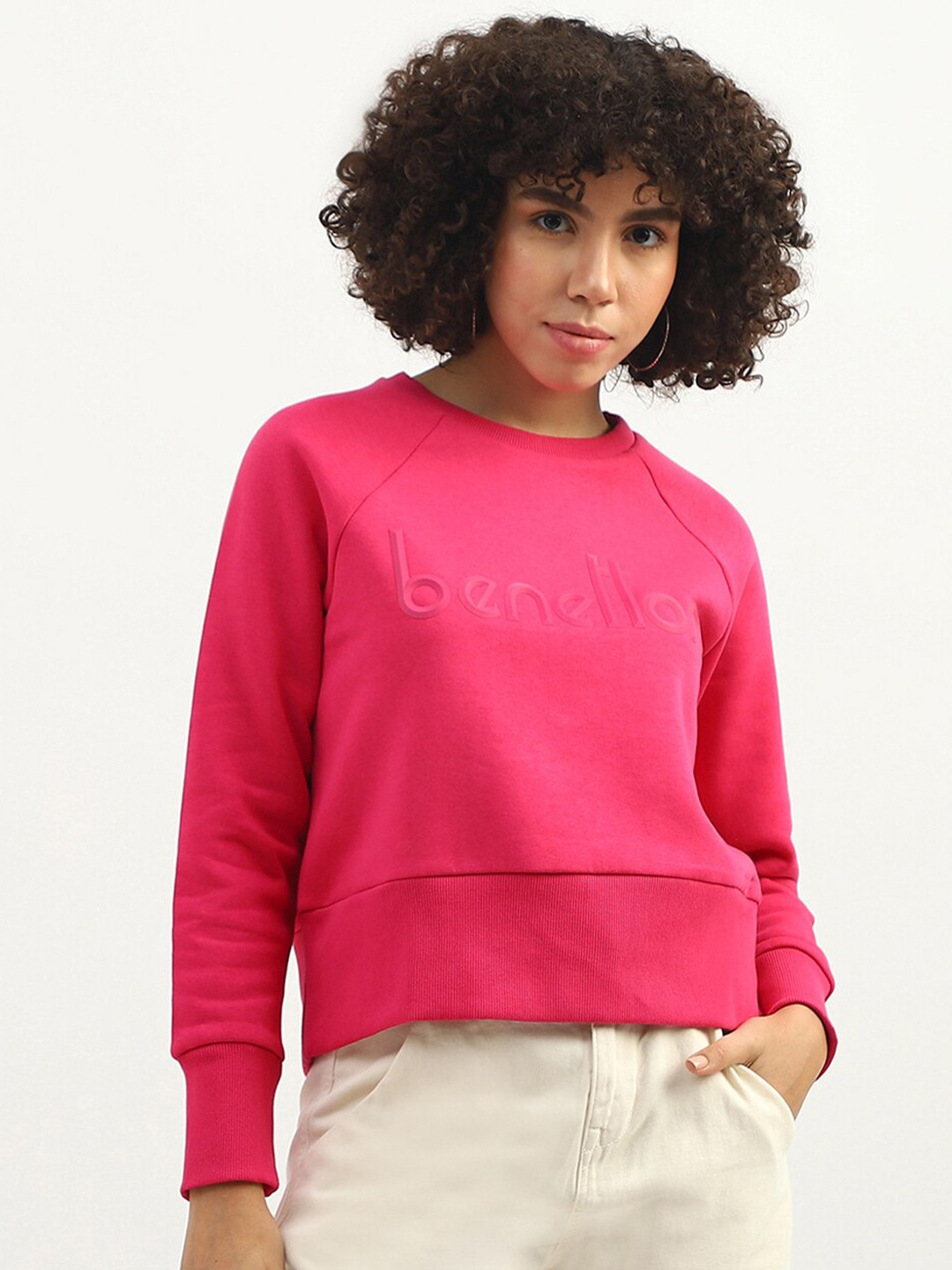 

United Colors of Benetton Women Sweatshirt, Fuchsia