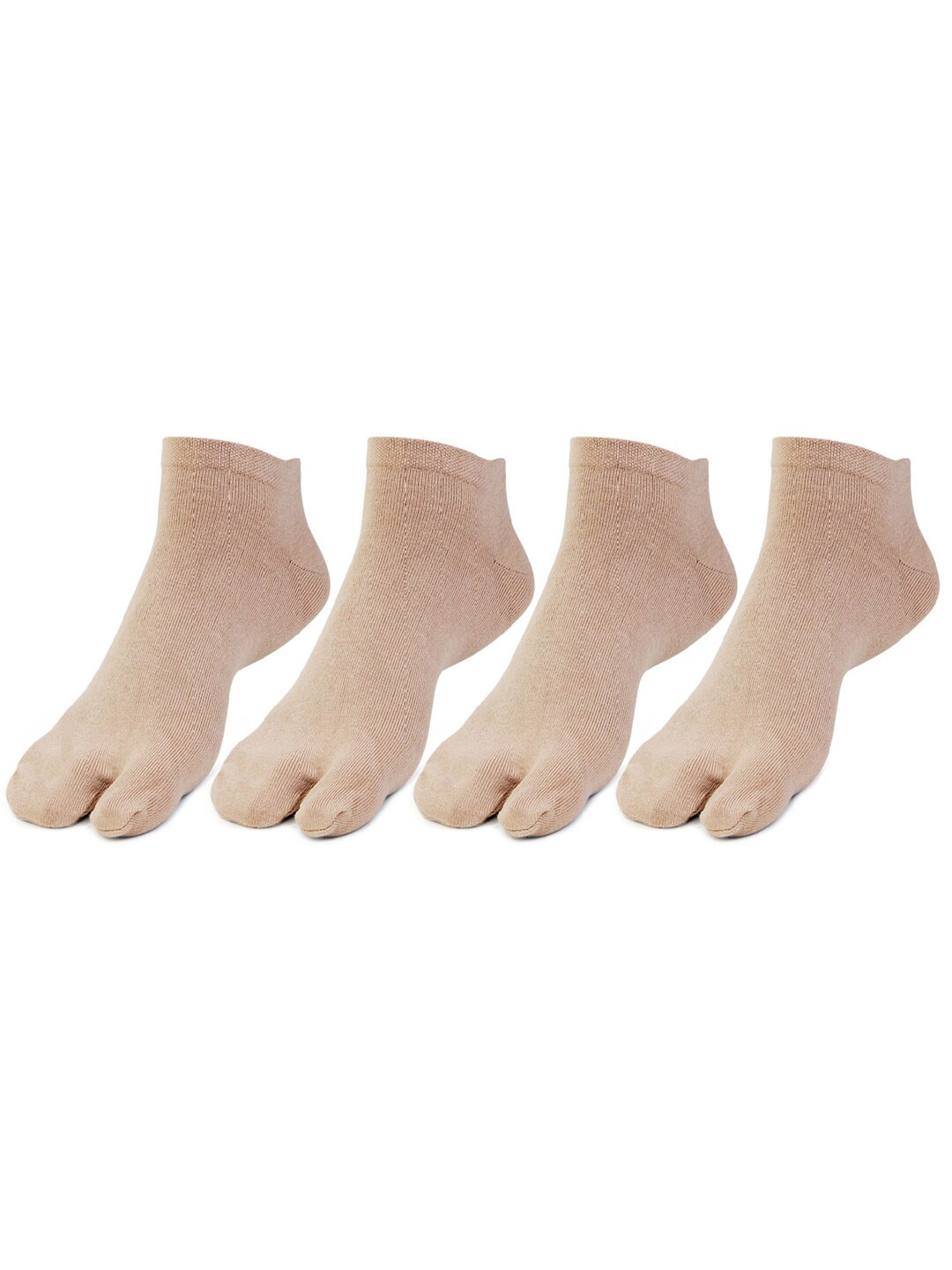 

Bonjour Women Pack Of 4 Cotton Ankle-Length Socks, Beige