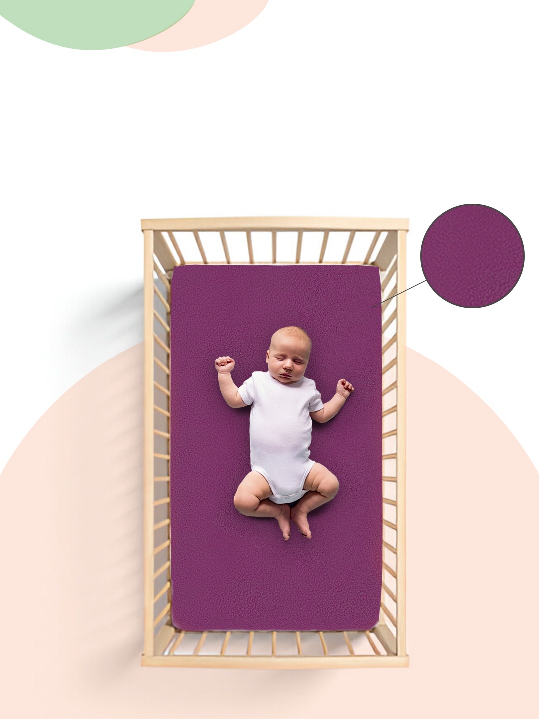 

OyO Baby Rani Pink Waterproof & Baby Dry Sheet Polycotton Mattress Protector