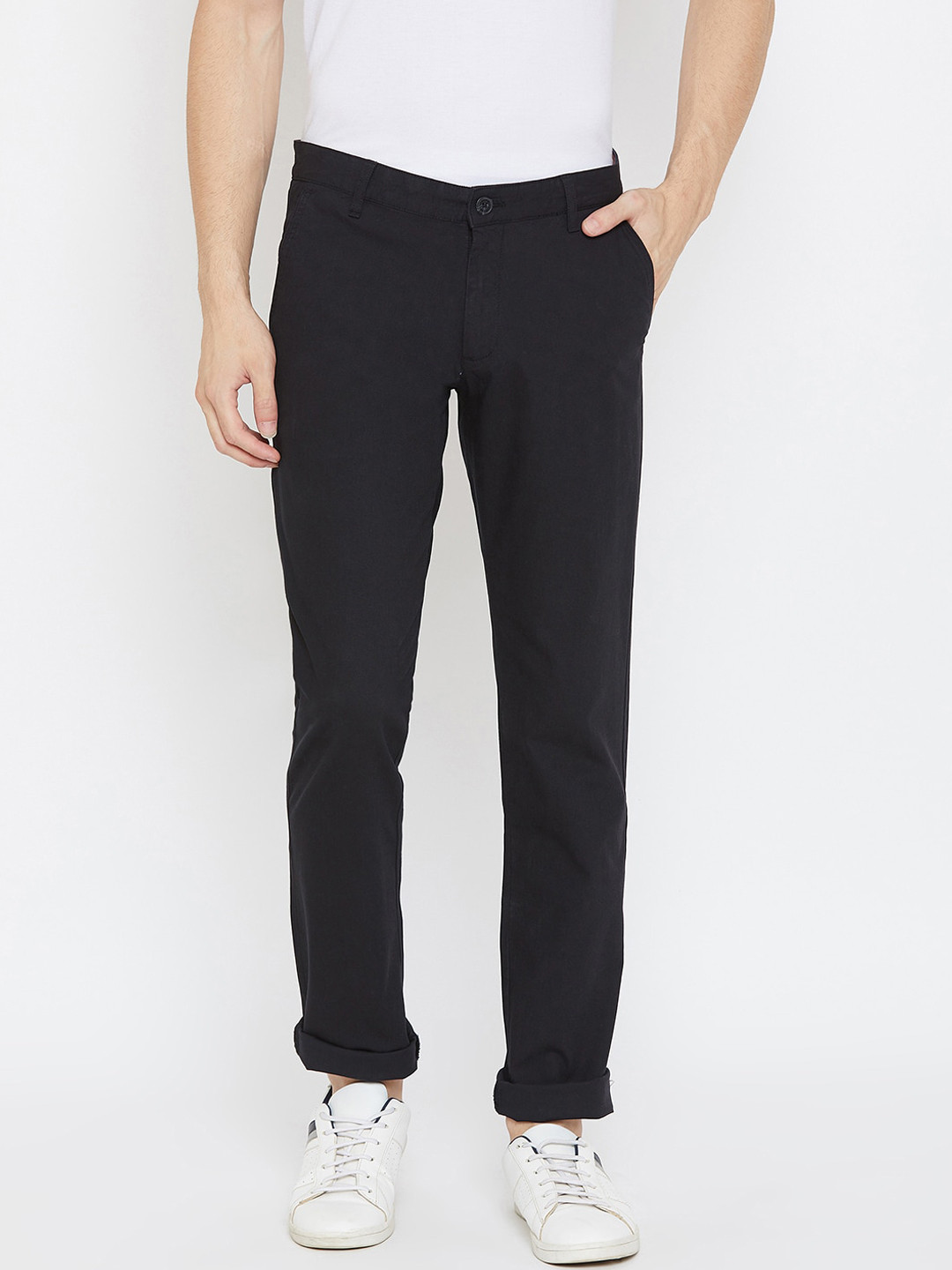 

Duke Men Slim Fit Trousers, Black