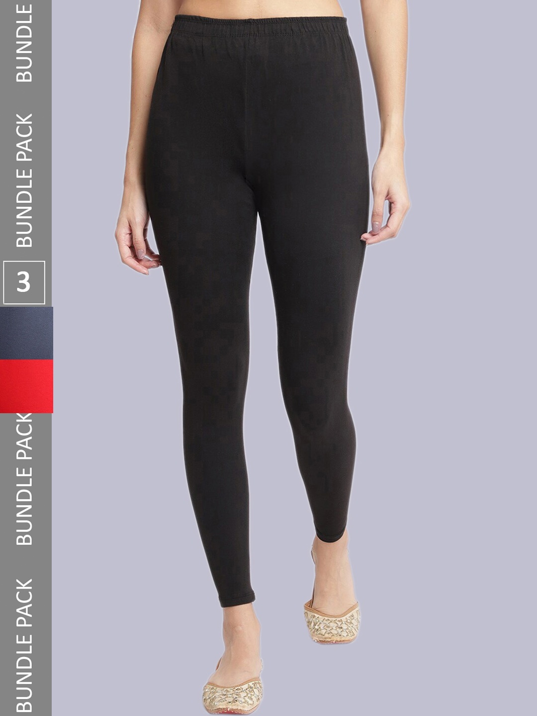 

Jinfo Women Pack Of 3 Ankle-Length Leggings, Black