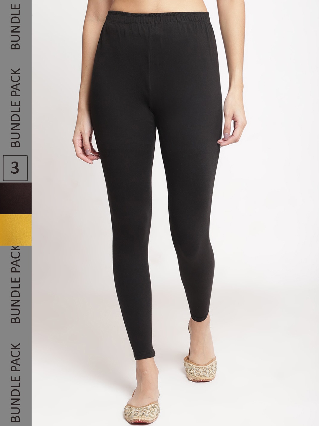 

Jinfo Women Pack Of 3 Ankle-Length Leggings, Black