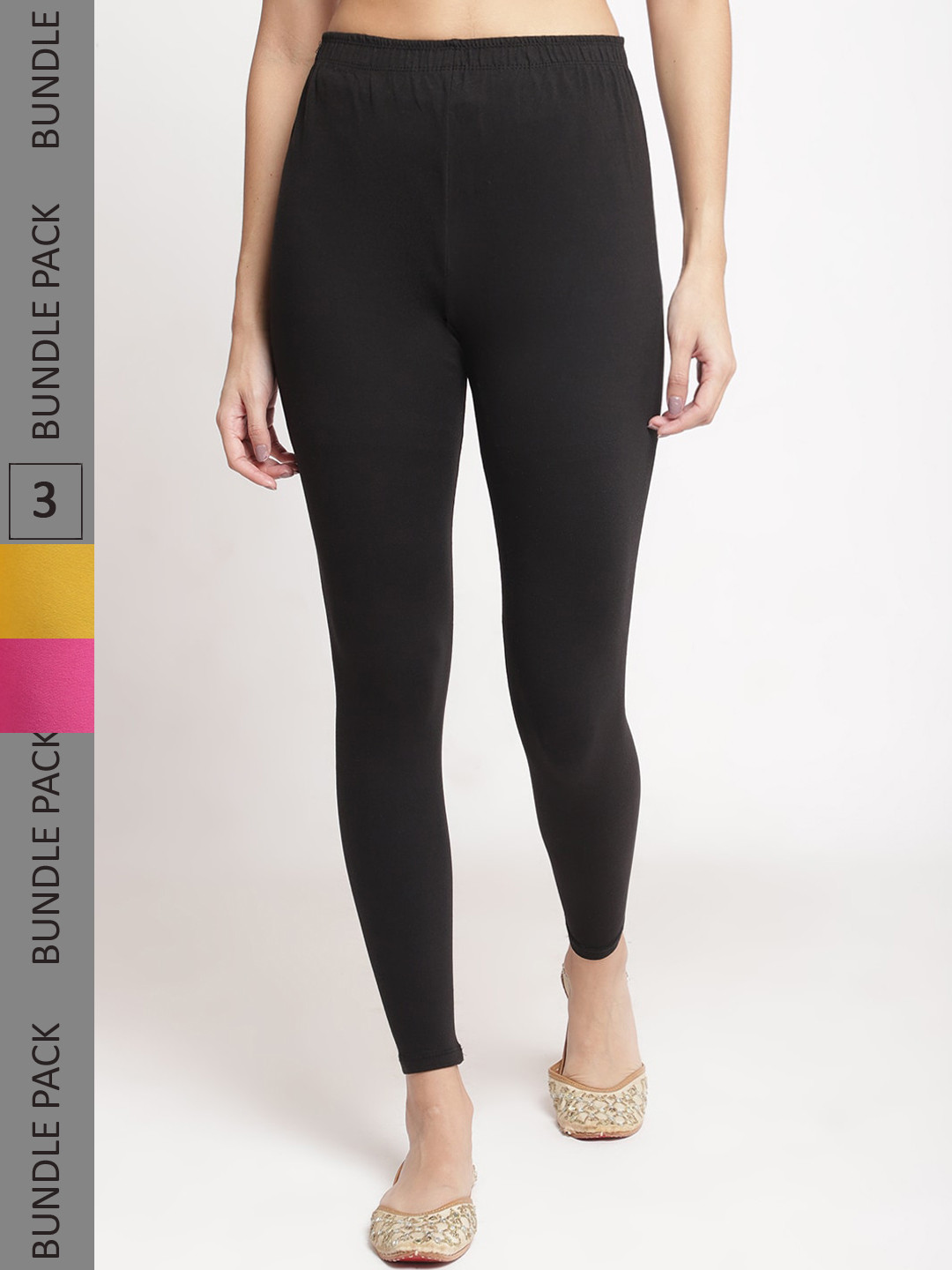 

Jinfo Women Pack Of 3 Ankle-Length Leggings, Black