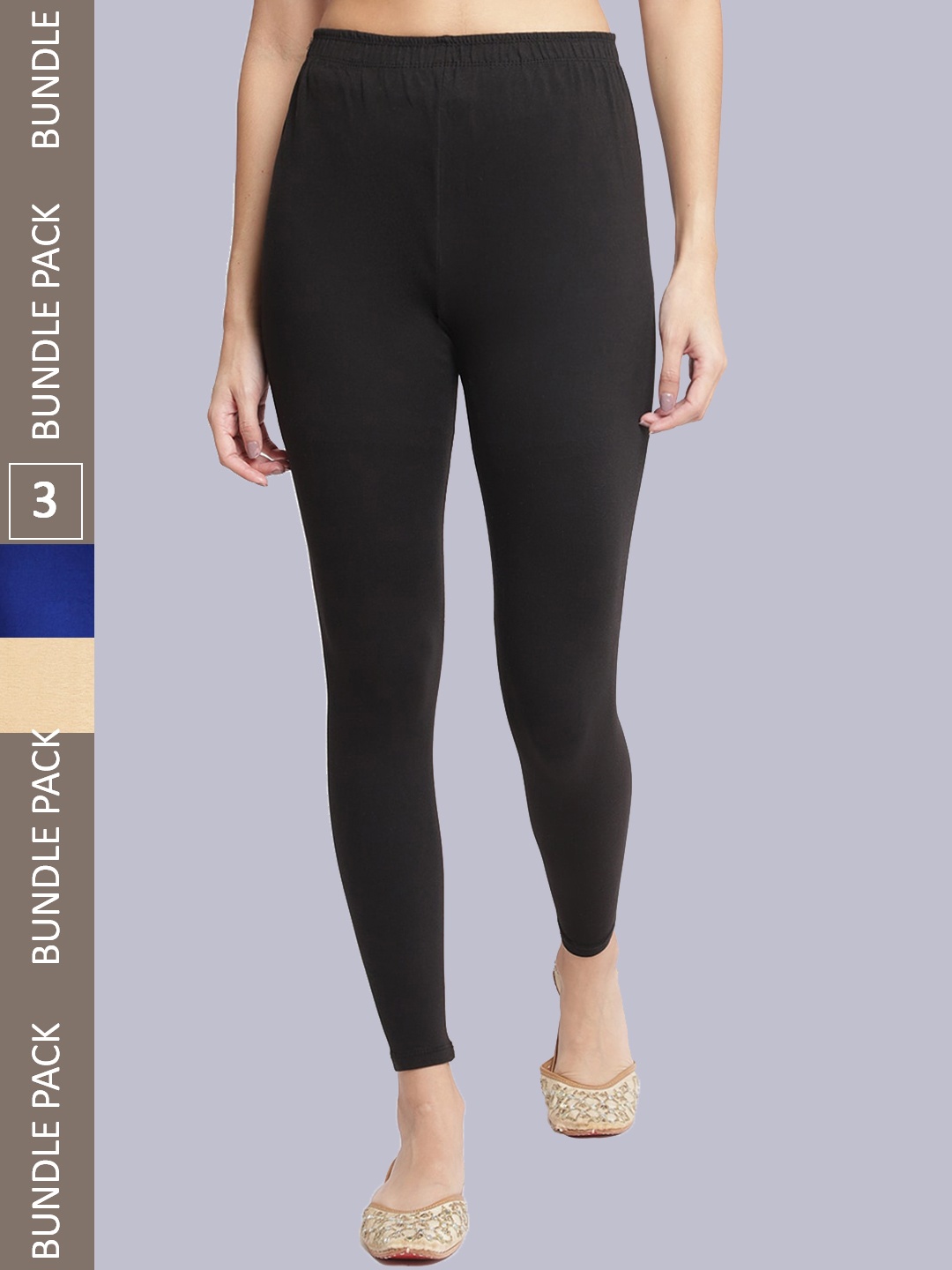

Jinfo Women Pack of 3 Ankle-Length Leggings, Black