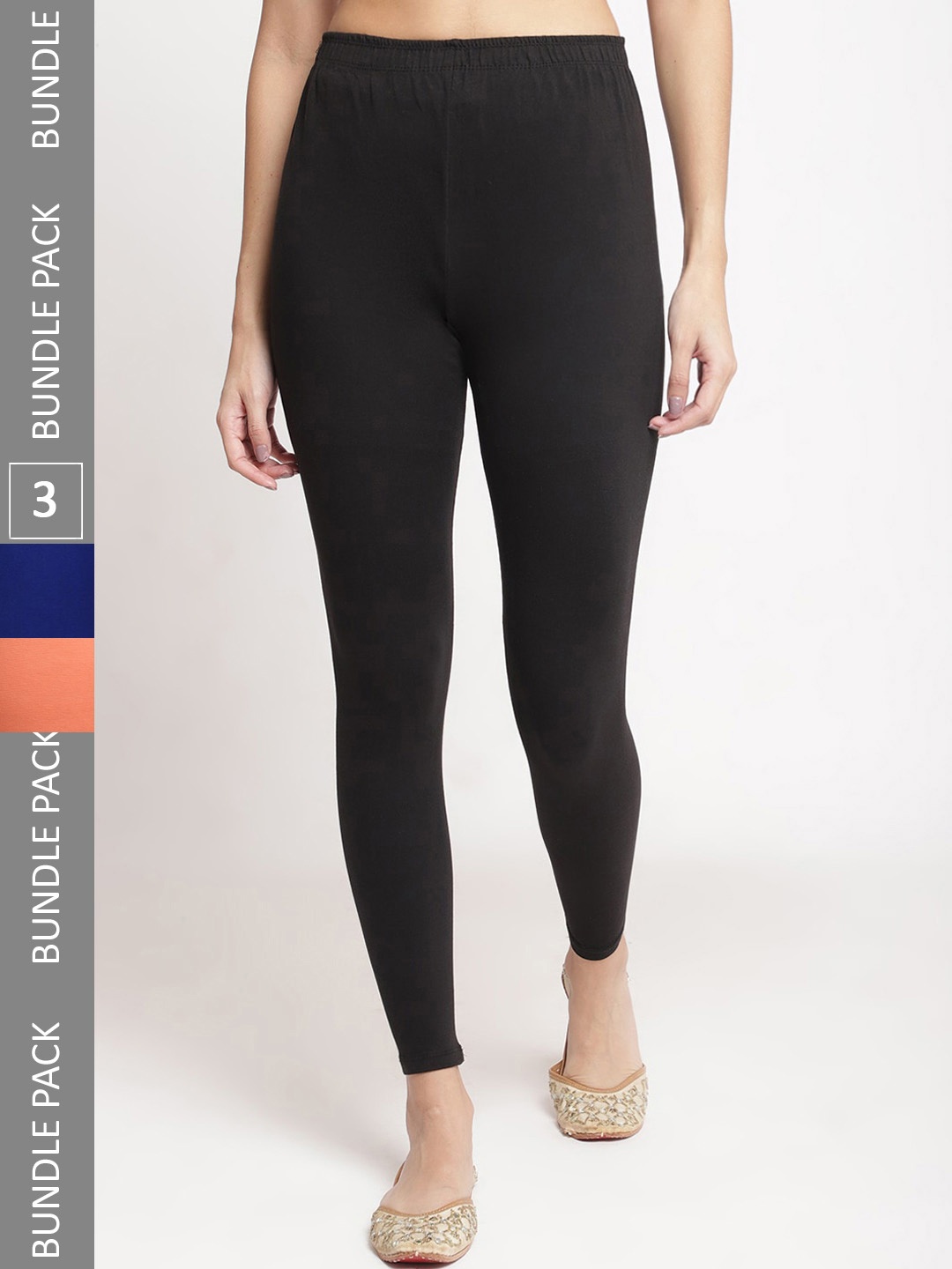

Jinfo Women Pack Of 3 Ankle-Length Leggings, Black