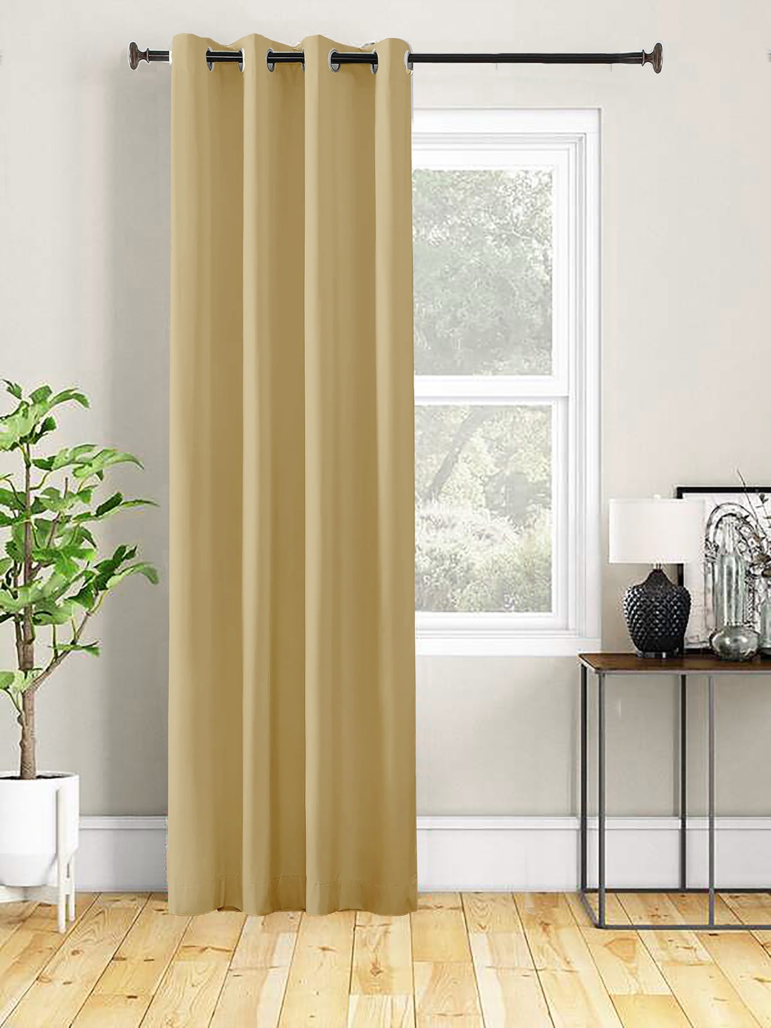 

AEROHAVEN Cream-Coloured Room Darkening Long Door Curtain