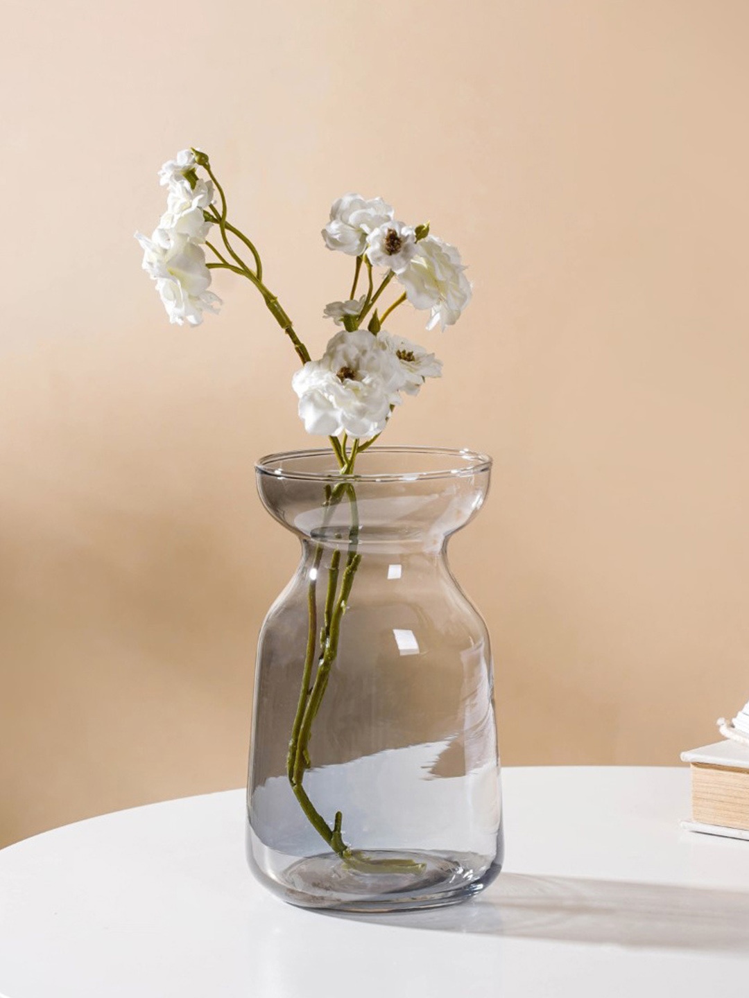 

Nestasia Grey Contemporary Glass Flower Vase