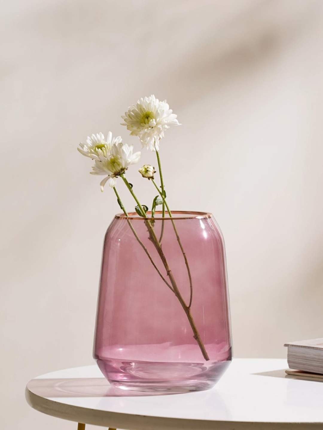 

Nestasia Purple & Golden-Toned Clear Glass Detailed Vase