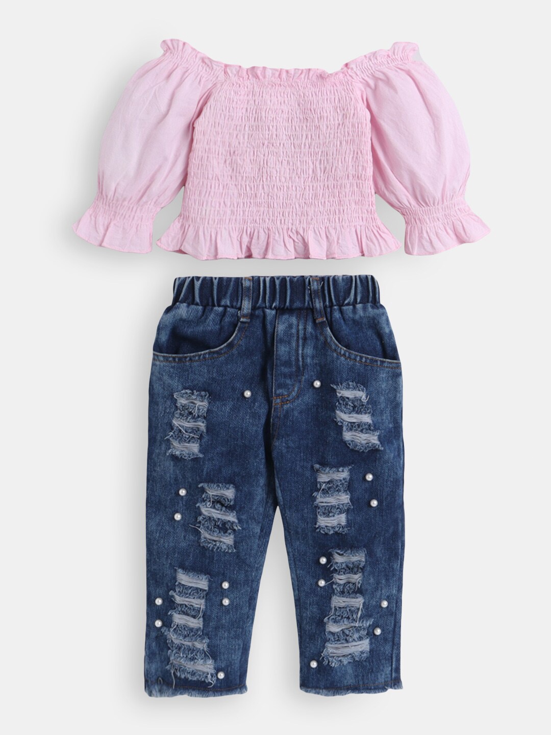 

Hopscotch Girls Top with Trousers, Pink