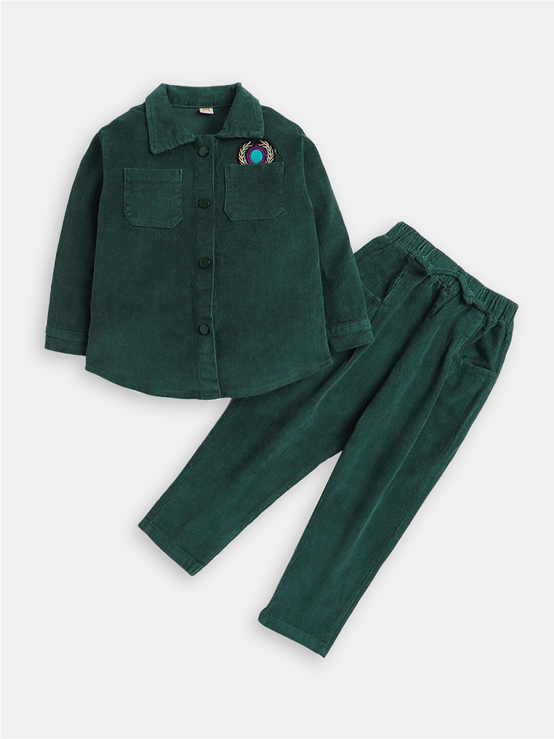 

Hopscotch Girls Shirt with Trousers, Green