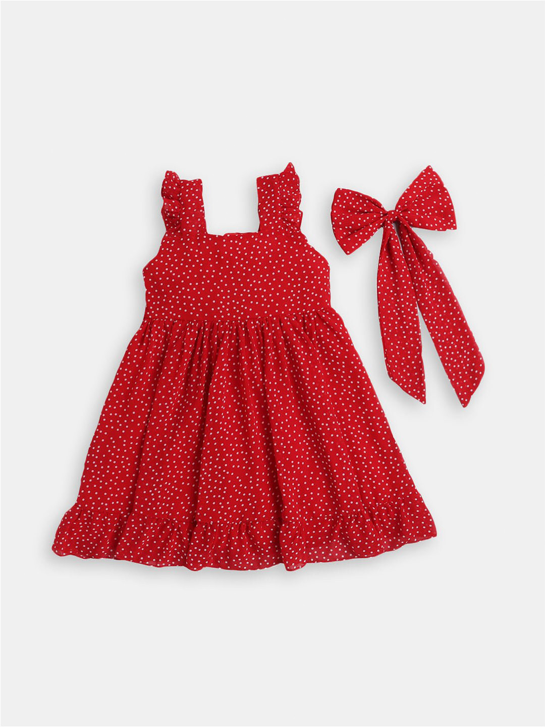 

Hopscotch Mini Dress With Hair Accessories, Red
