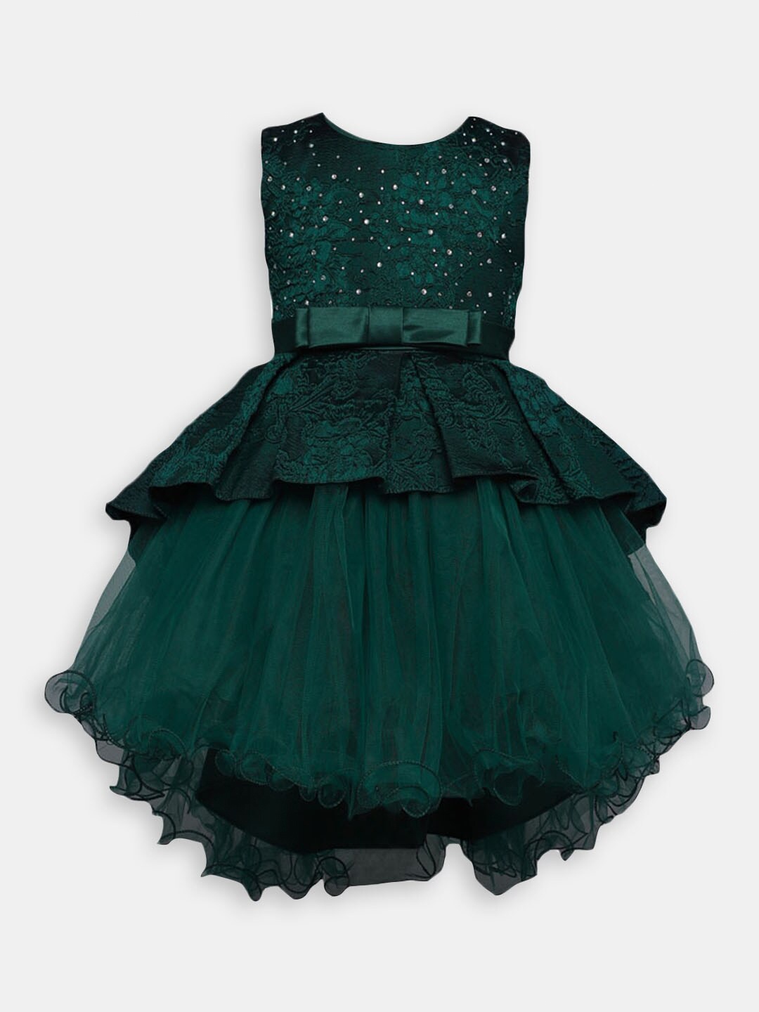 

Hopscotch Girls Embellished Dress, Green