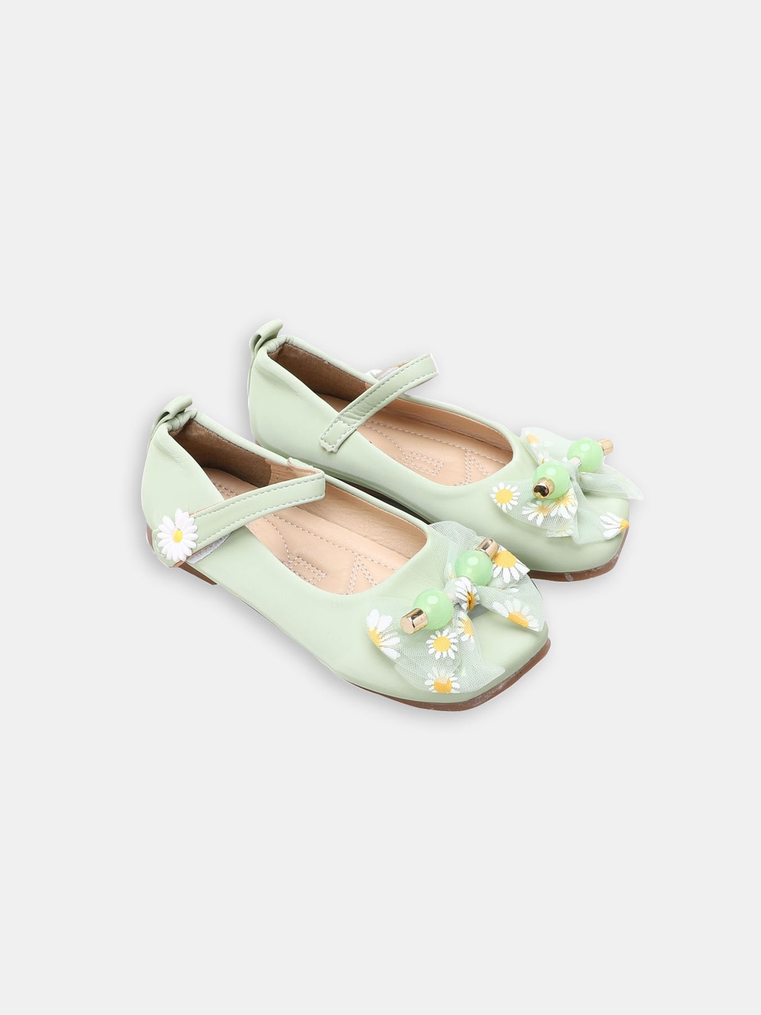 

Hopscotch Girls Printed Bows Ballerinas, Sea green