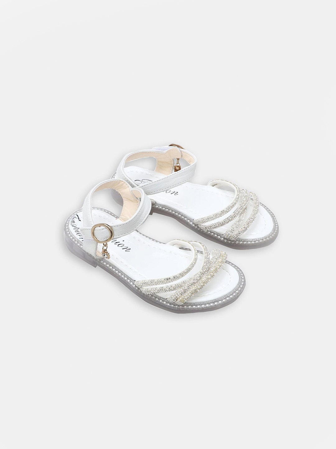 

Hopscotch Girls White Embellished Open Toe Flats