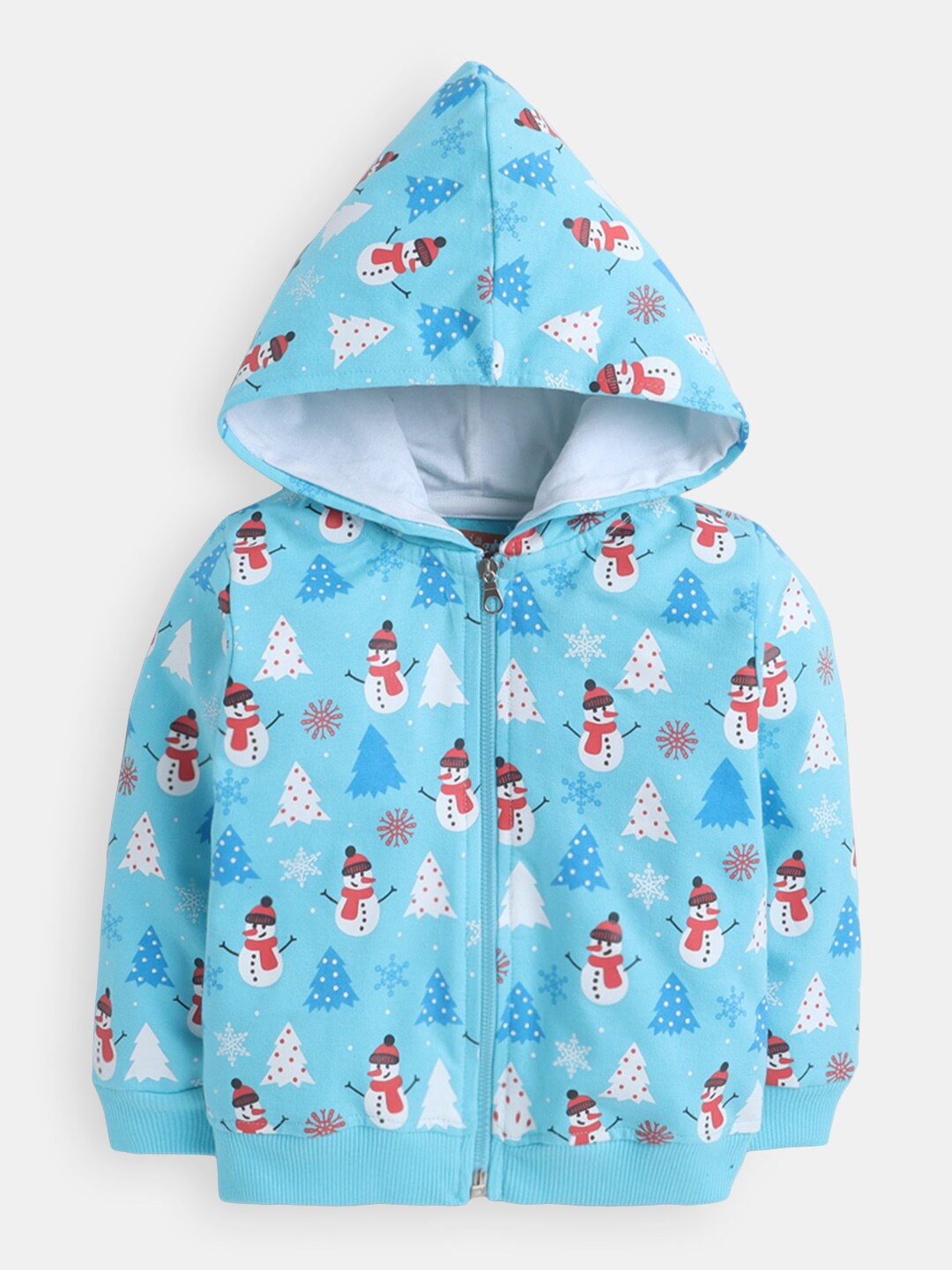 

Hopscotch Boys Printed Hooded Cotton Sweatshirt, Blue