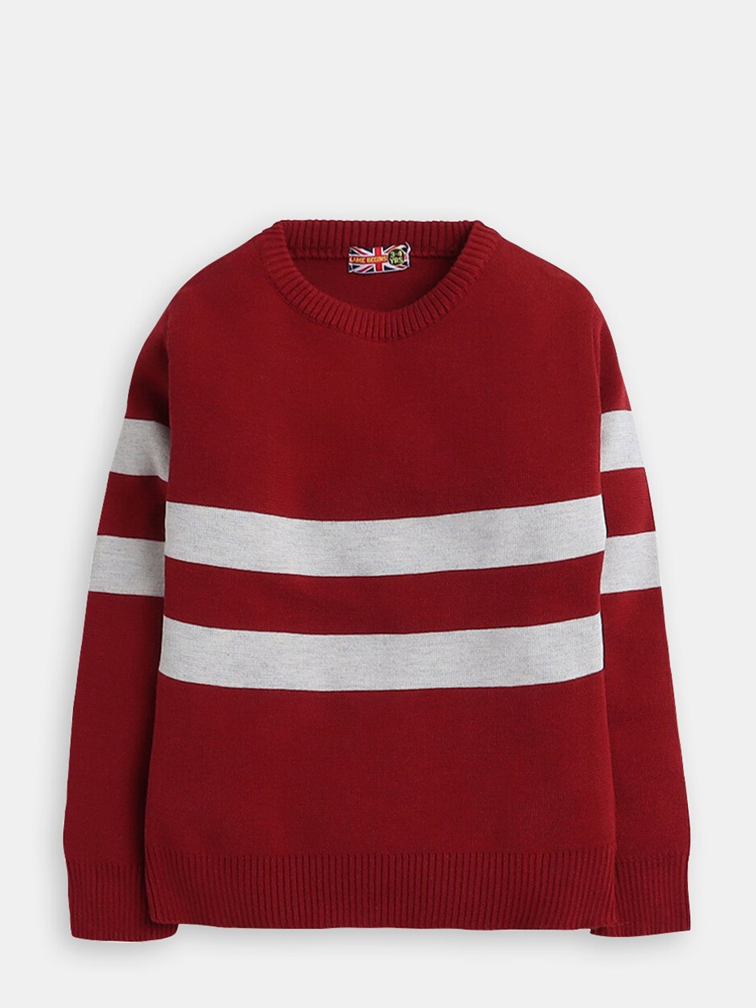 

Hopscotch Girls Striped Pullover Sweaters, Red
