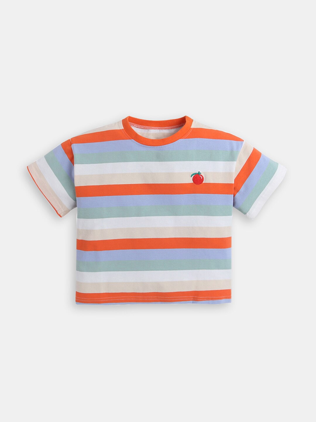 

Hopscotch Girls Striped T-shirt, Orange
