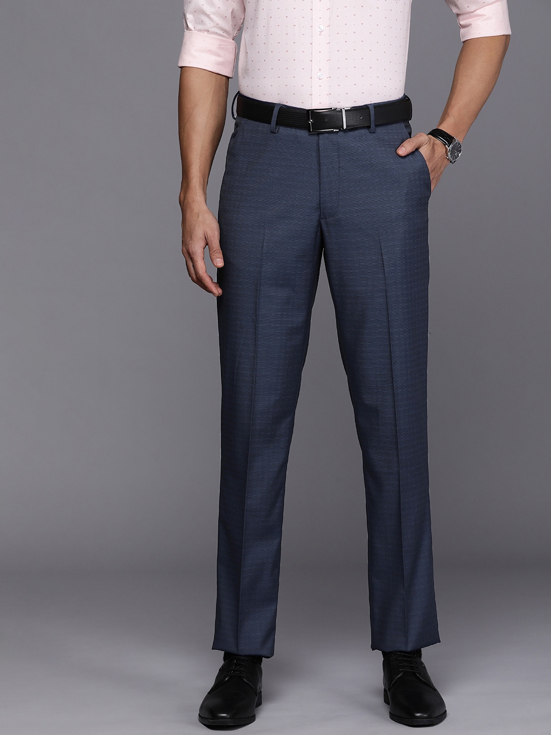 

Louis Philippe Men Slim Fit Trousers, Navy blue