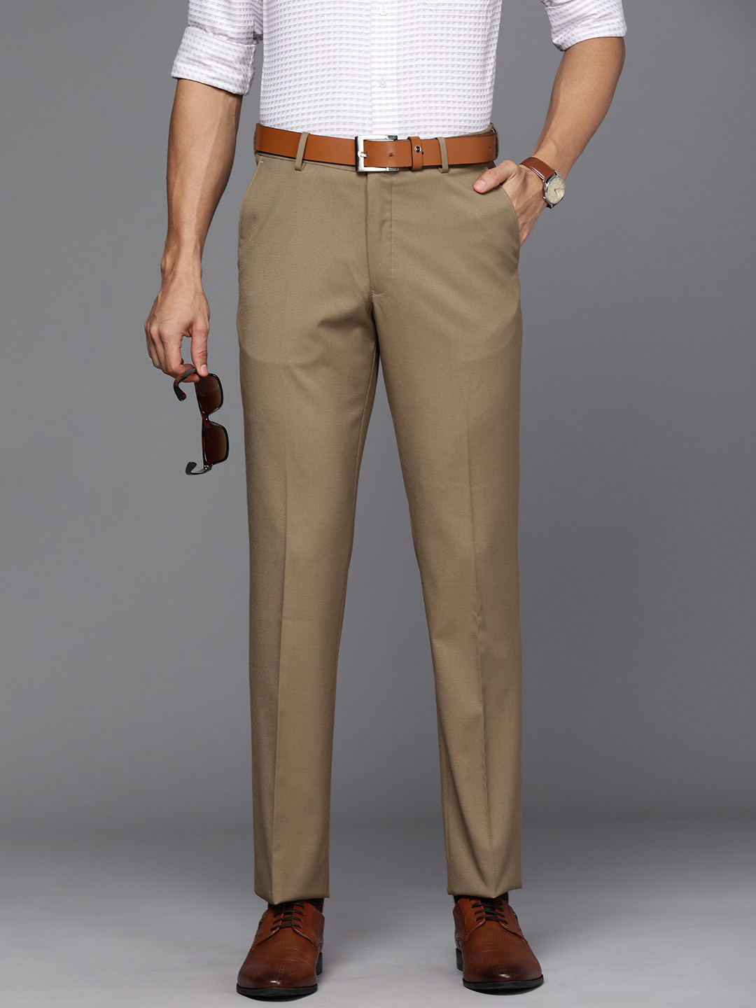 

Louis Philippe Men Slim Fit Trousers, Khaki