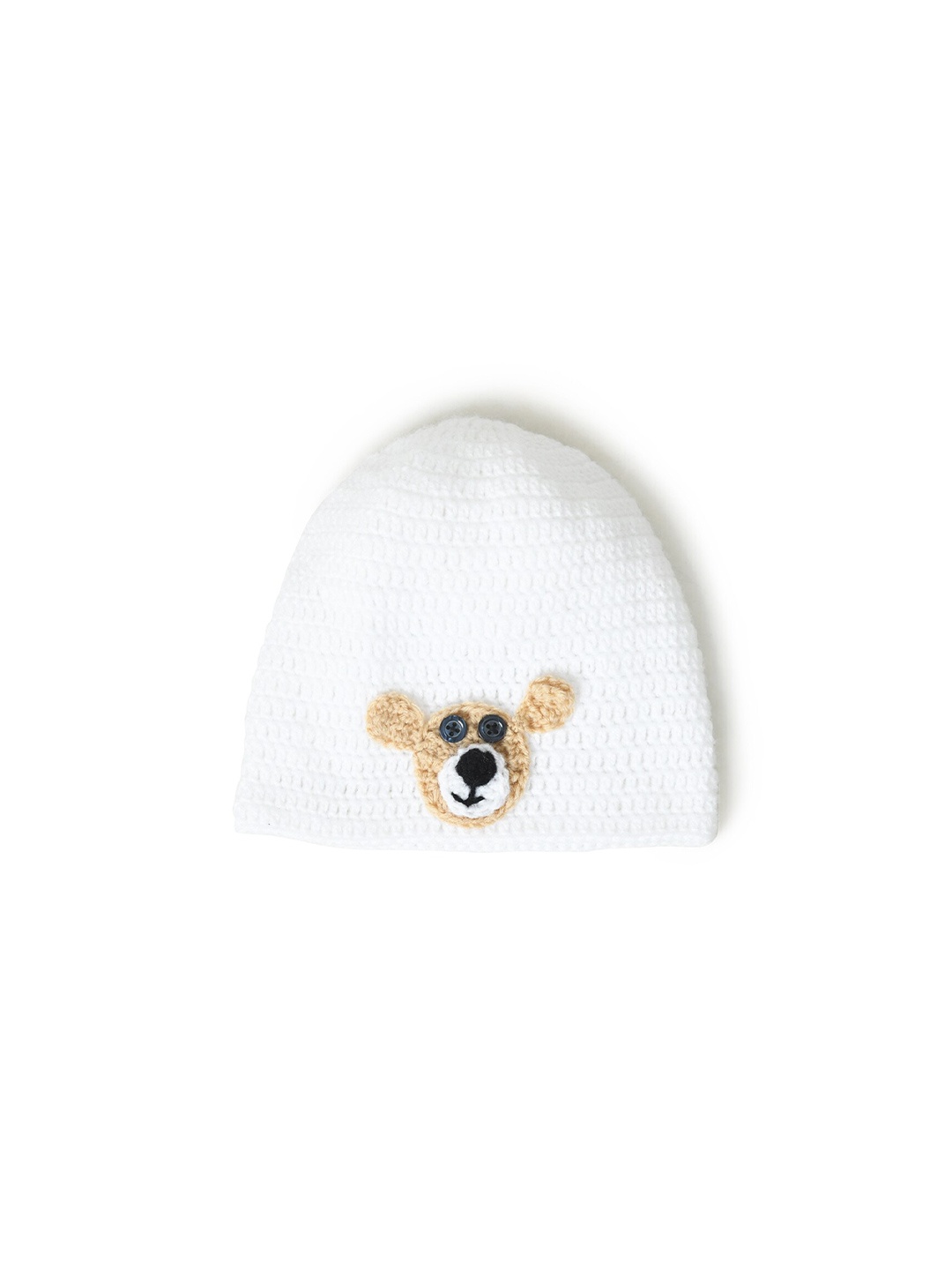 

FUNKRAFTS Boys Self Design Wool Winter Beanie, White