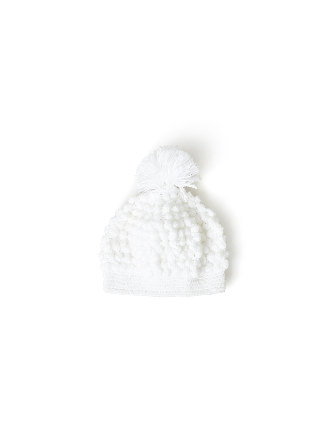

FUNKRAFTS Kids Self Design Wool Winter Beanie, White