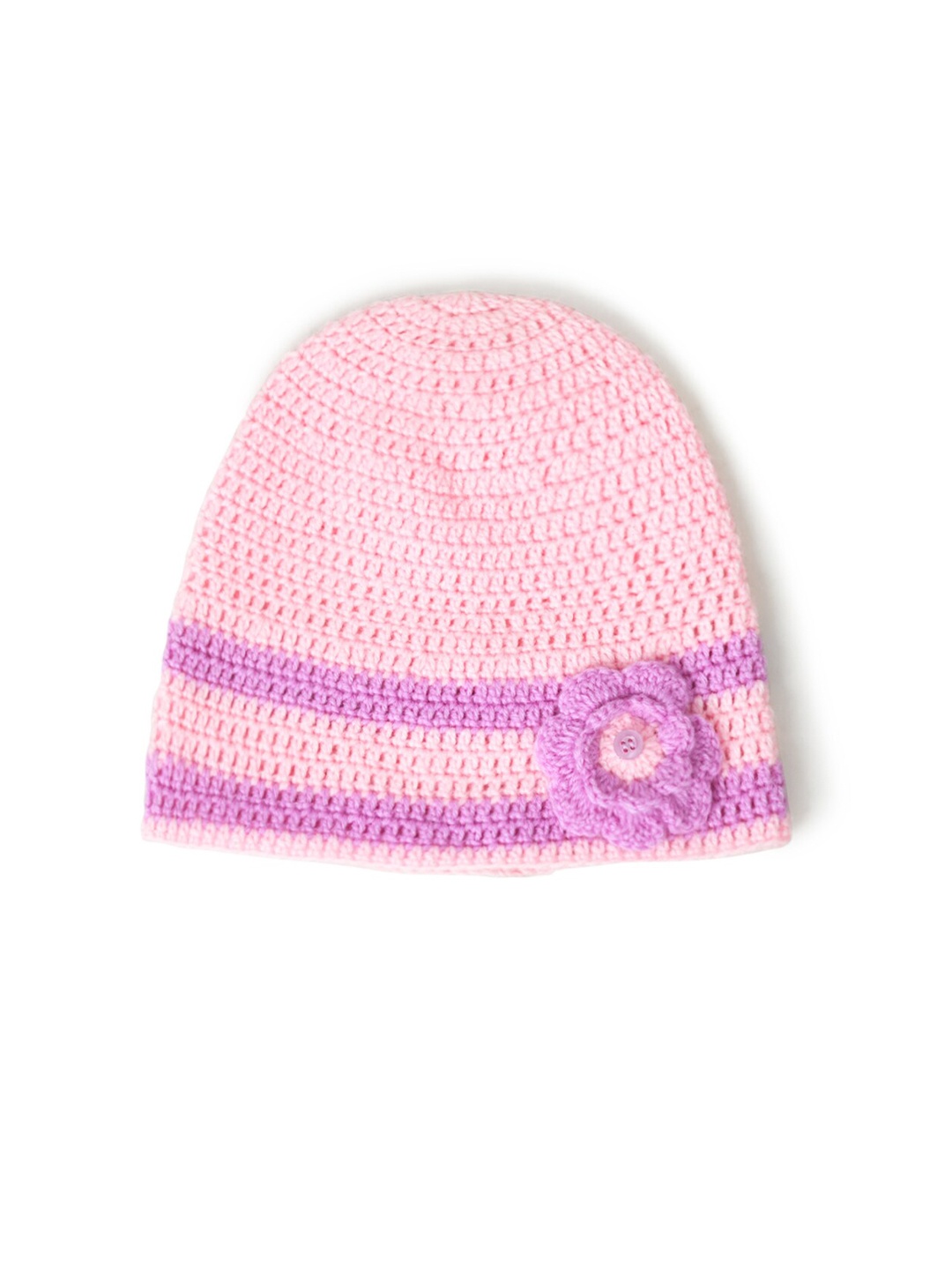 

FUNKRAFTS Girls Self Design Woollen Winter Beanie, Pink