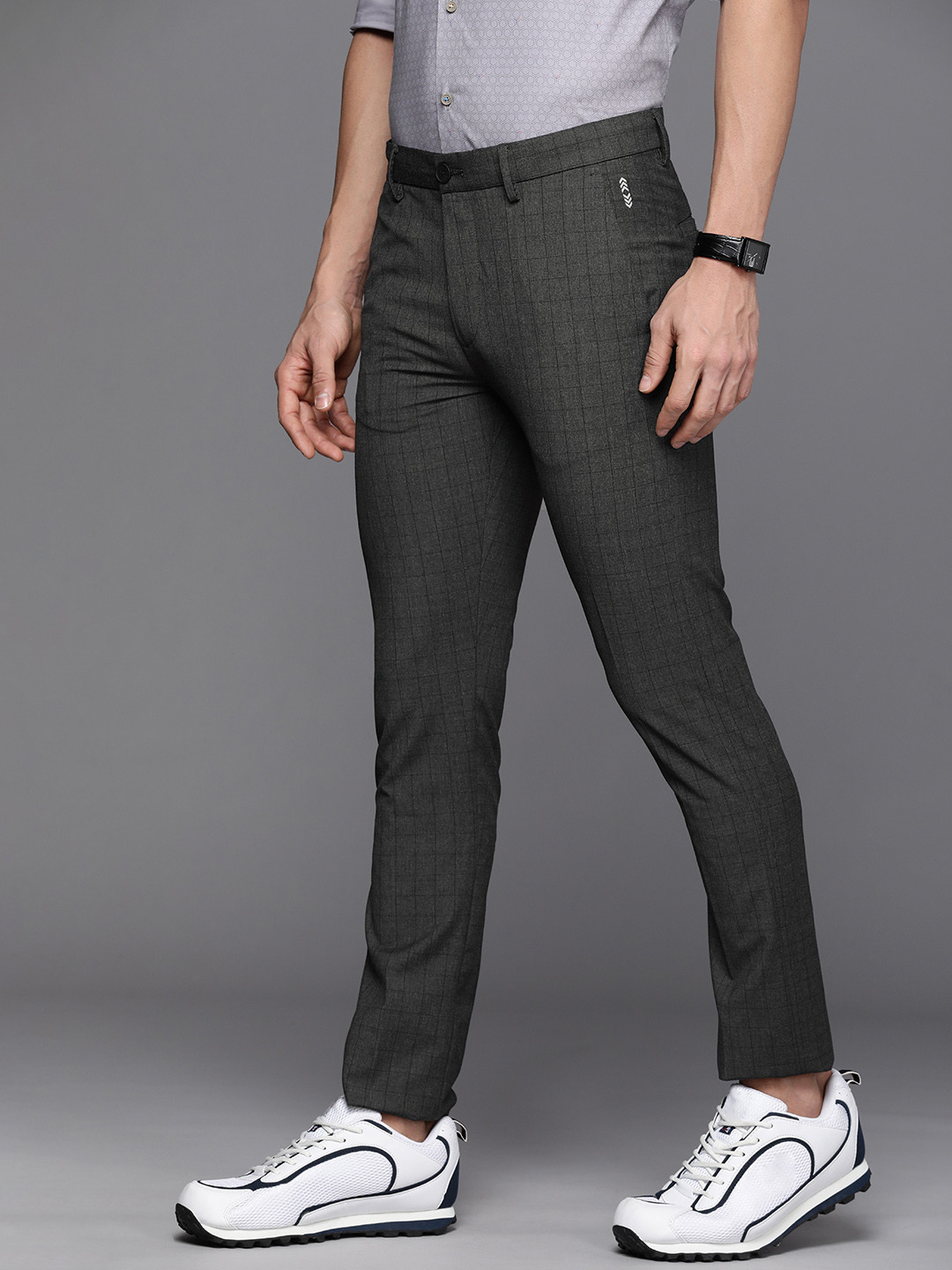 

Louis Philippe Ath Work Men Grey Super Slim Fit Trousers