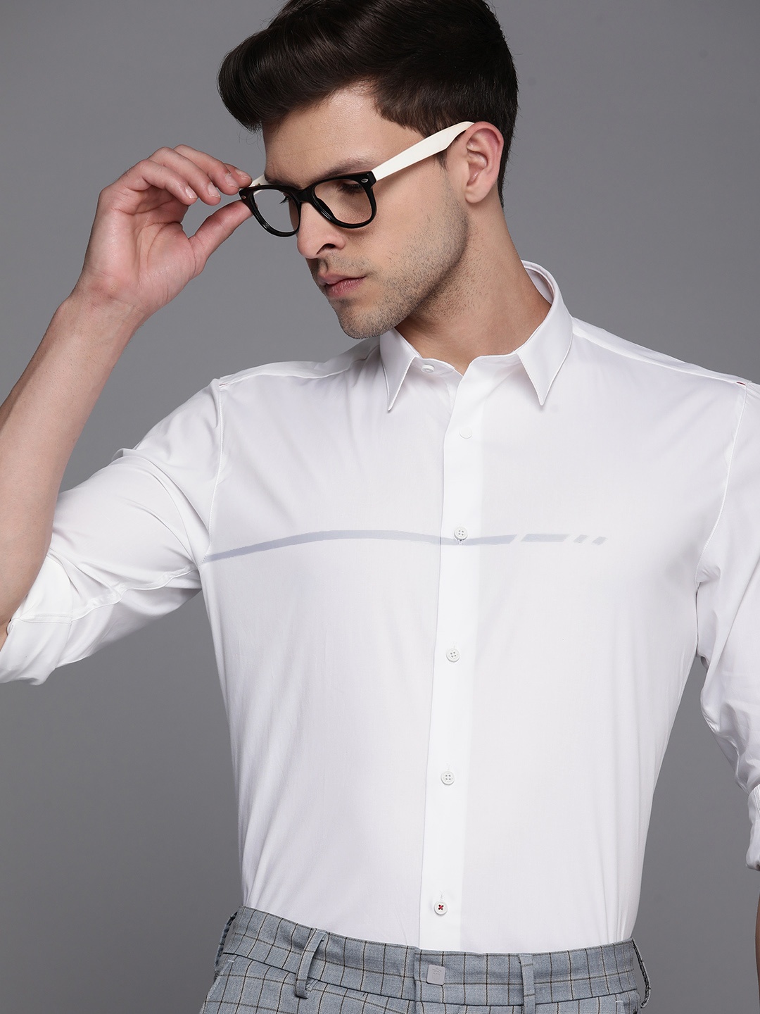 

Louis Philippe Ath Work Men Super Slim Fit Semiformal Shirt, White