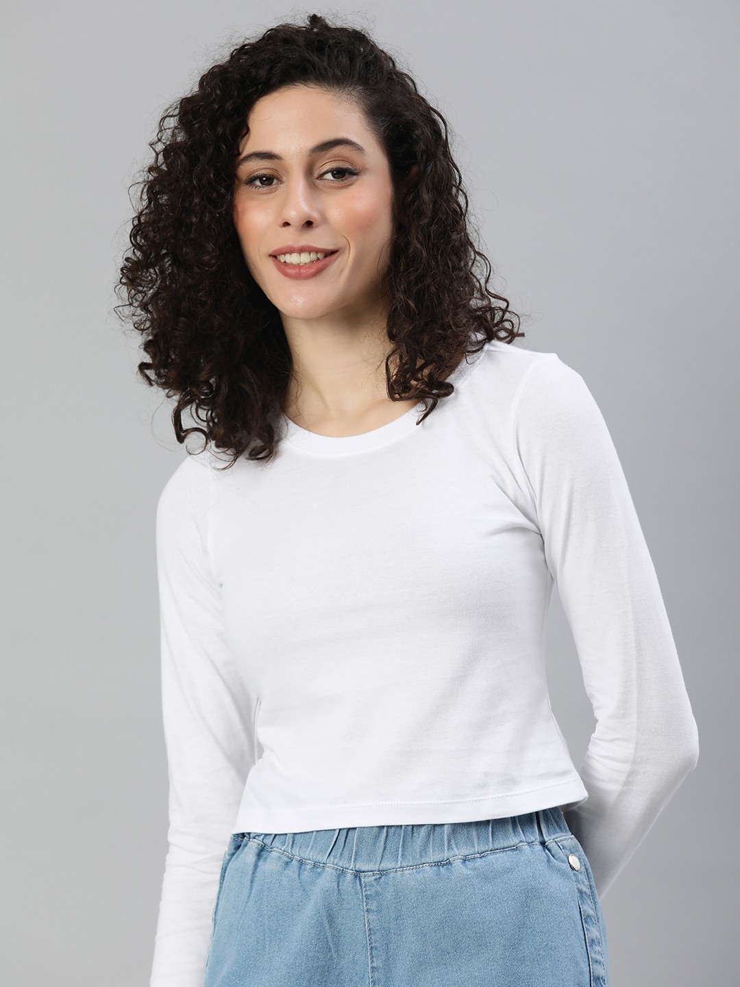 

Huetrap Women Pure Cotton Crop Top, White