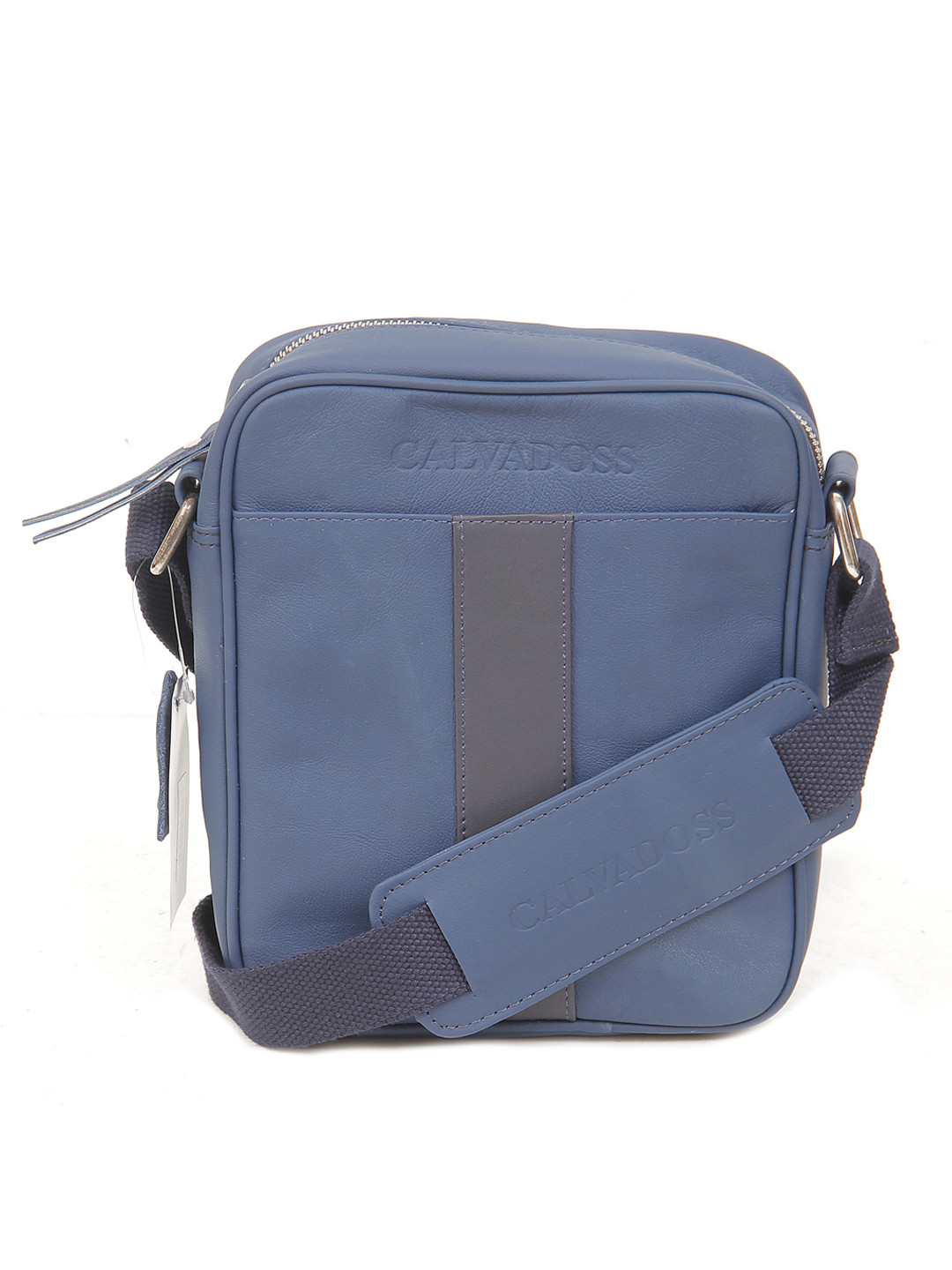 

Calvadoss Leather Structured Sling Bag, Blue