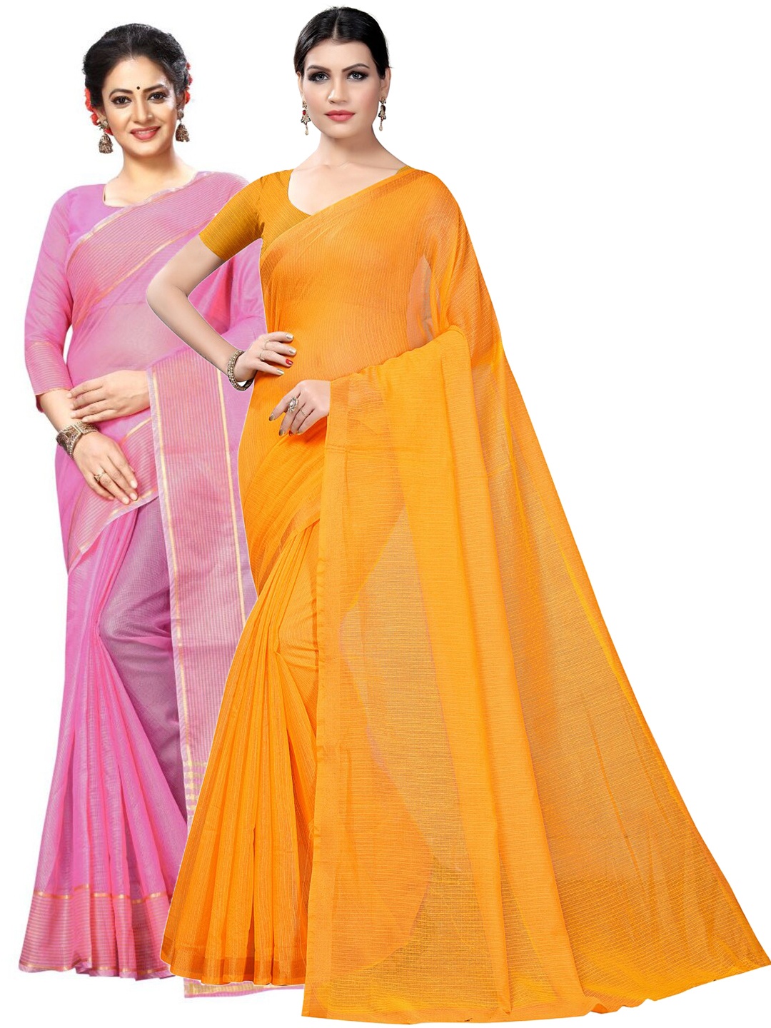 

KALINI Pack Of 2 Ilkal Saree, Mustard