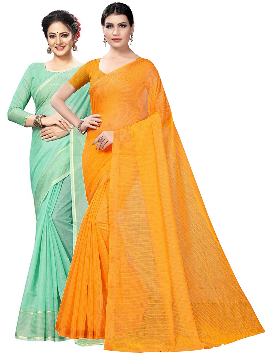 

KALINI Pack Of 2 Ilkal Saree, Mustard