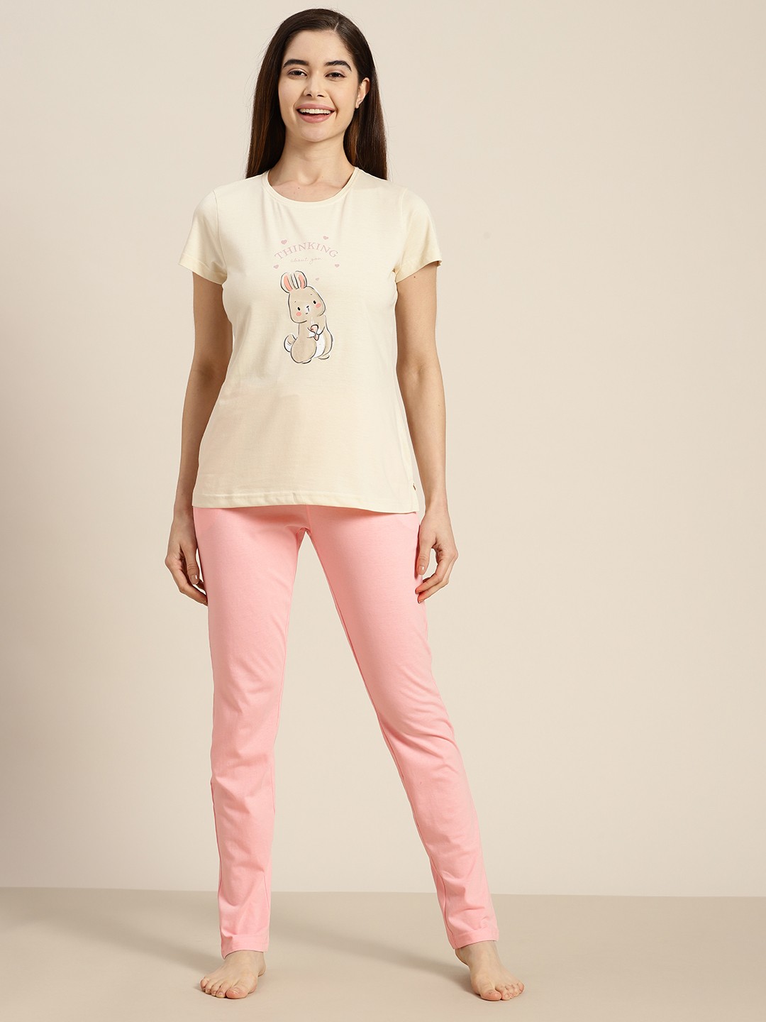 

Sweet Dreams Printed Pyjama Set, Cream