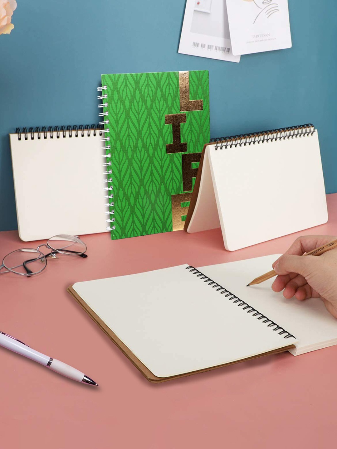 

Archies Typography Printed A4 Note Book Single Rule 192 Pages Notebook, Green