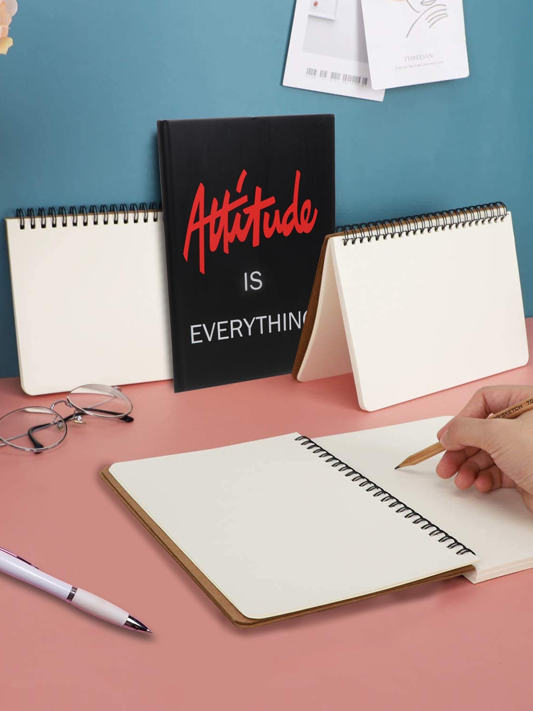 

Archies Printed A4 Single Rule 400 Pages Note Book, Black