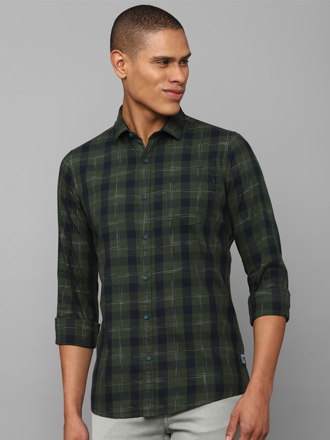 

Allen Solly Sport Men Tartan Checked Cotton Casual Shirt, Black