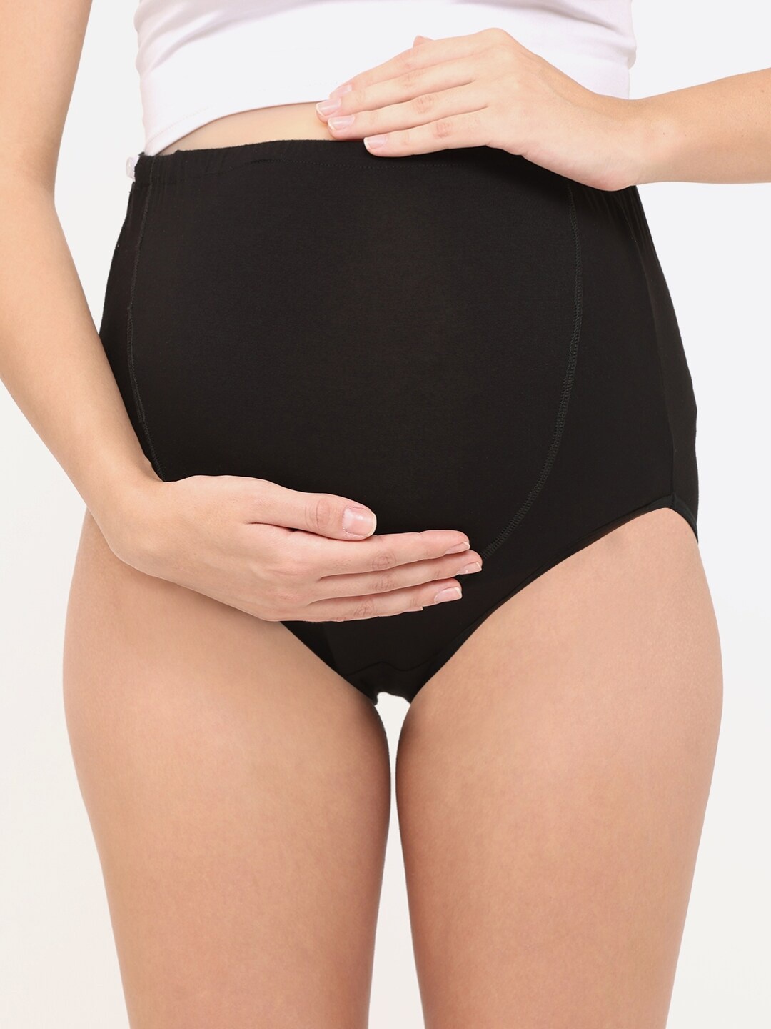 

Mylo Women High Rise Antimicrobial Maternity Briefs, Black