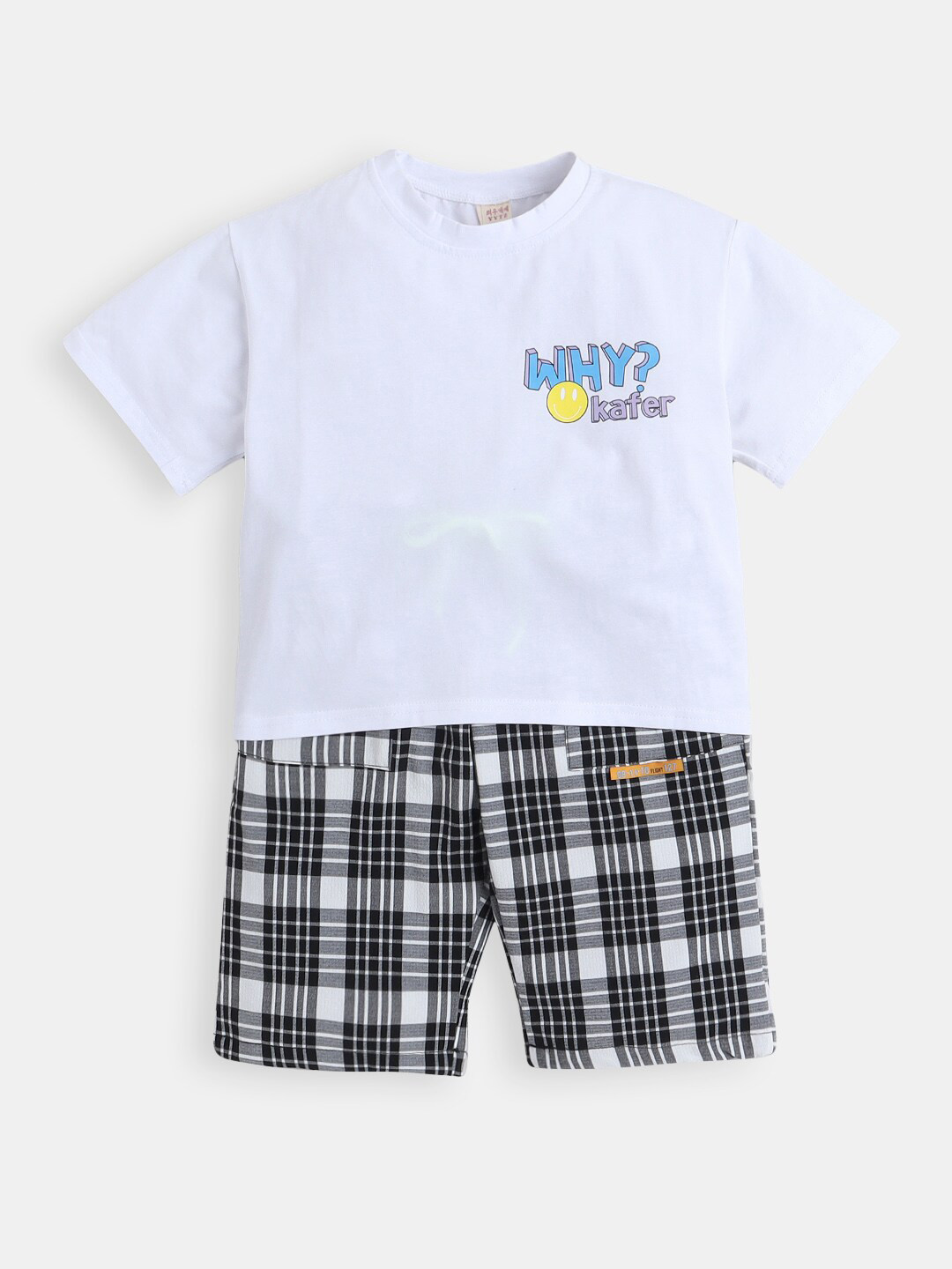 

Hopscotch Boys Printed T-shirt with Shorts, White