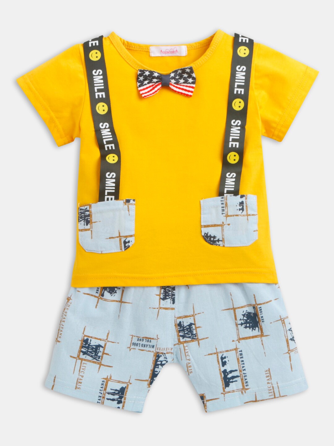 

Hopscotch Boys T-shirt with Shorts, Yellow