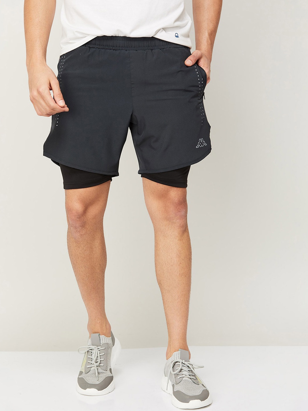 

Kappa Men Training or Gym Sports Shorts, Grey