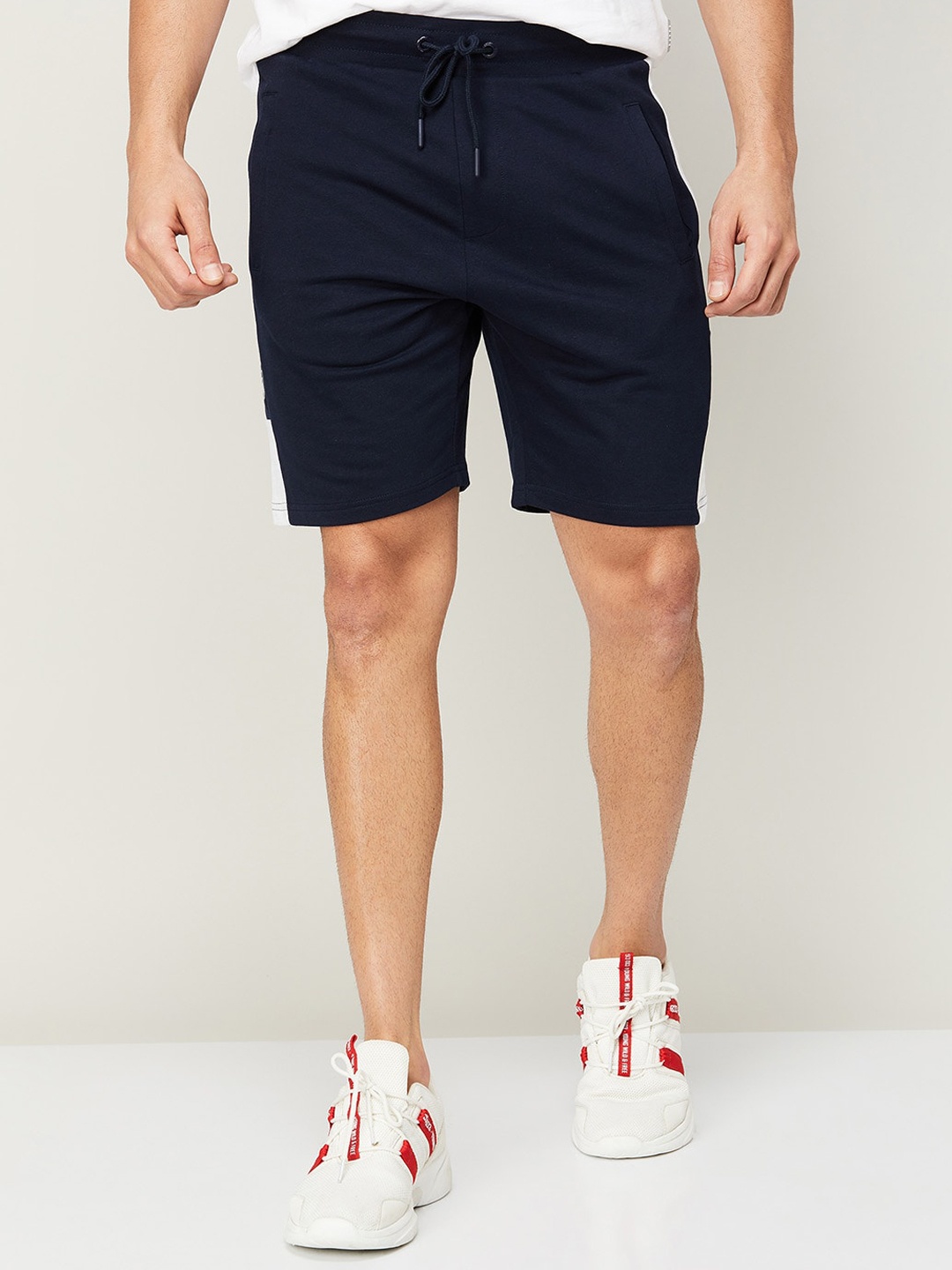 

Kappa Men Cotton Striped Training or Gym Shorts, Navy blue