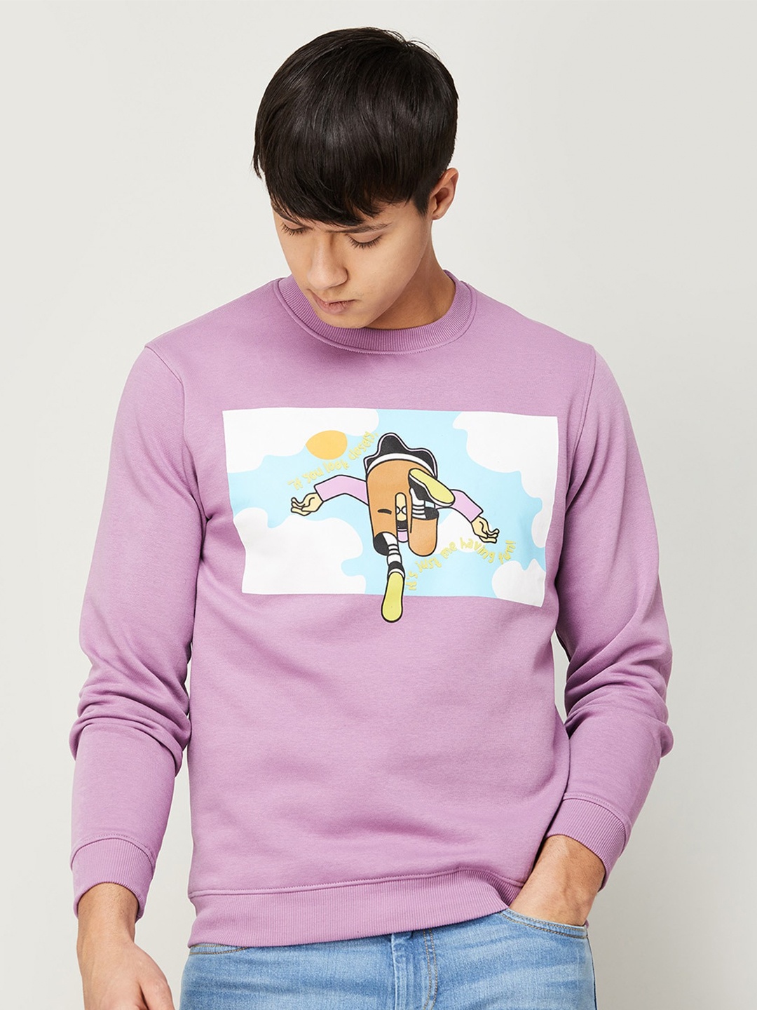 

Fame Forever by Lifestyle Men Printed Sweatshirt, Lavender