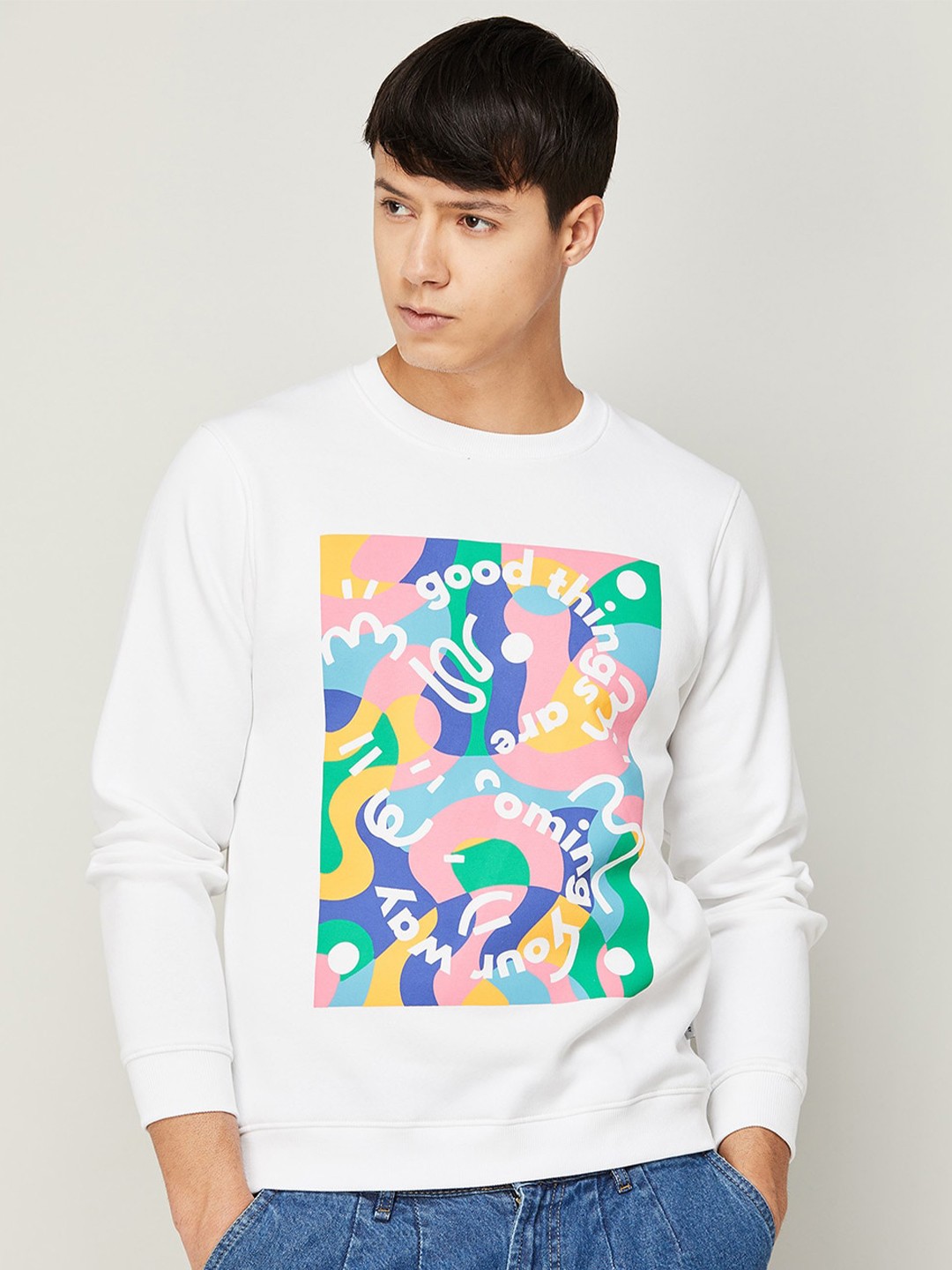 

Fame Forever by Lifestyle Men Printed Sweatshirt, White