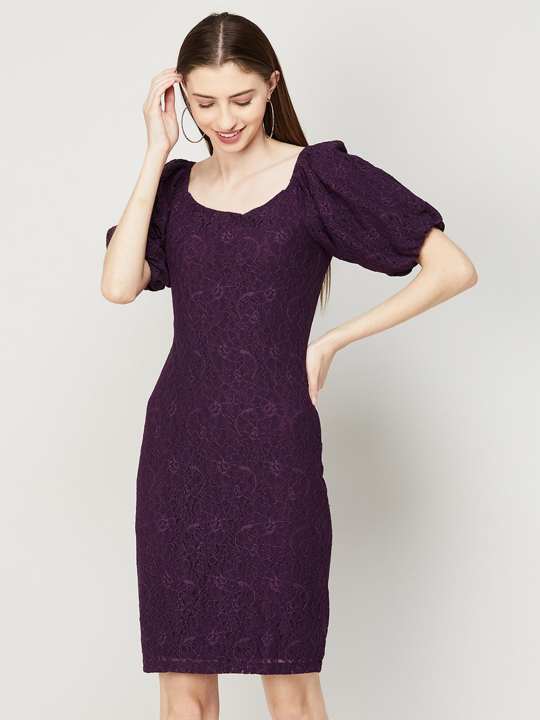 

CODE by Lifestyle Round Neck Sheath Dress, Purple