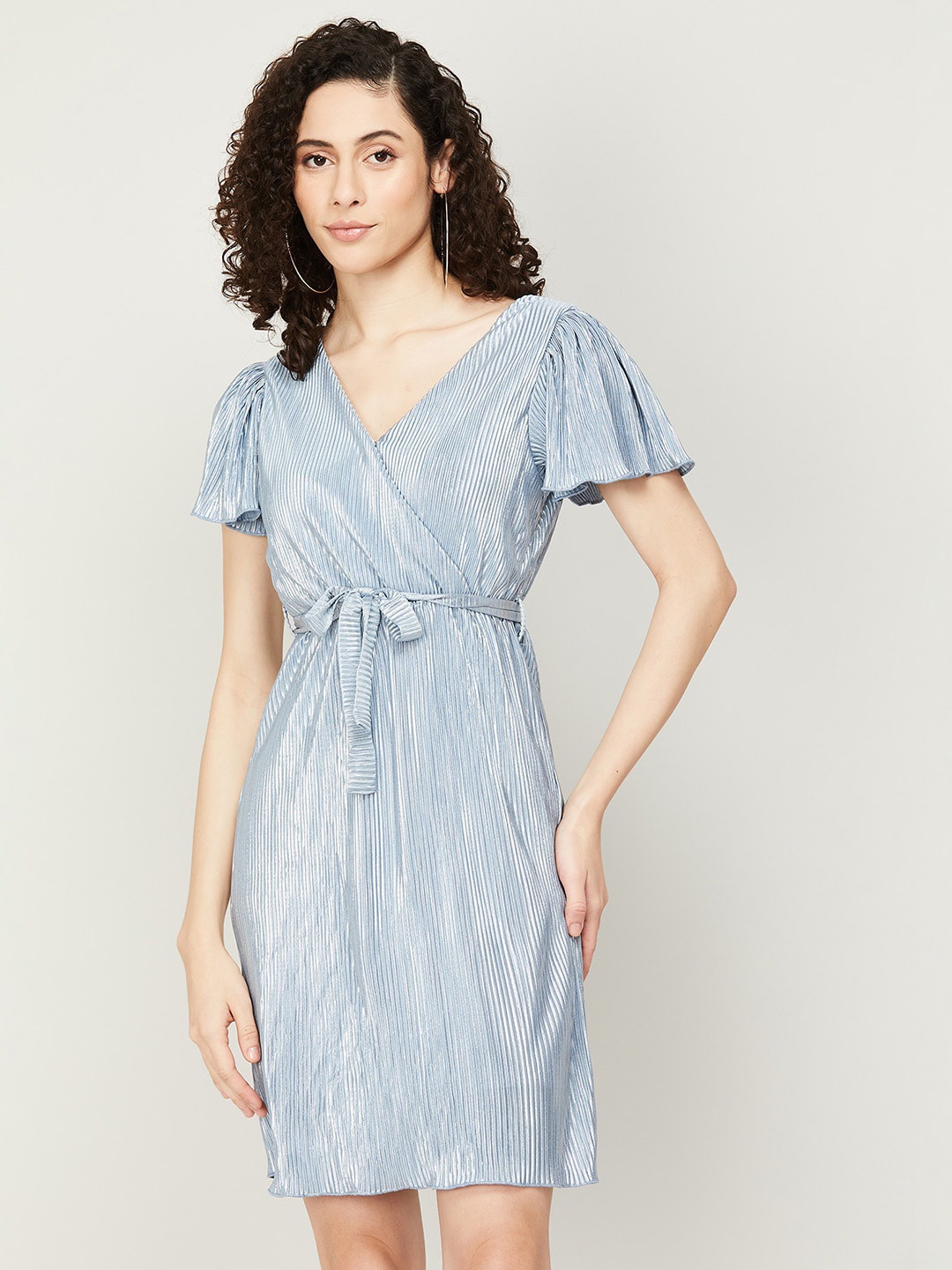 

CODE by Lifestyle V-Neck Striped Dress, Blue