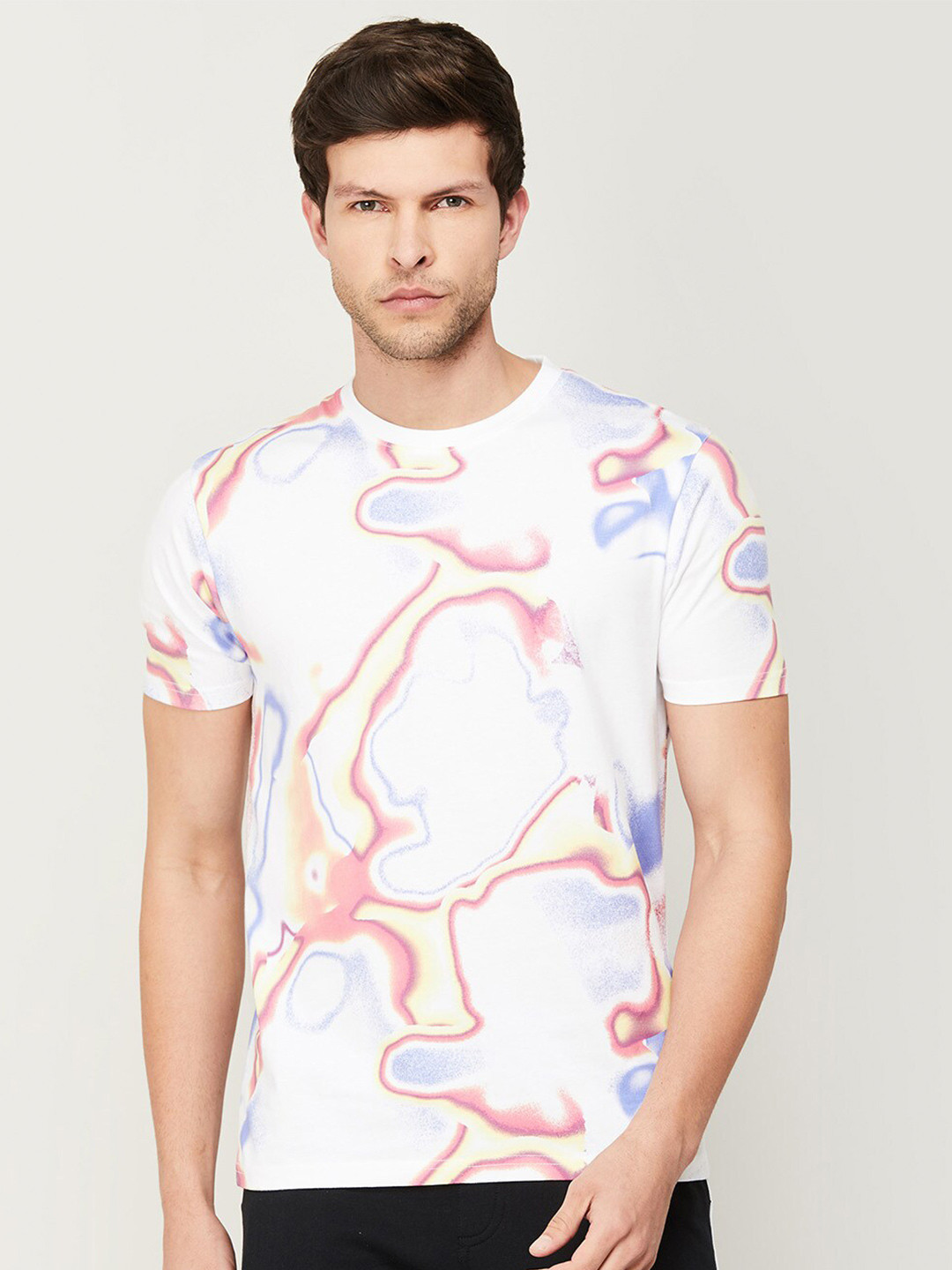 

Bossini Men Printed Cotton T-shirt, White
