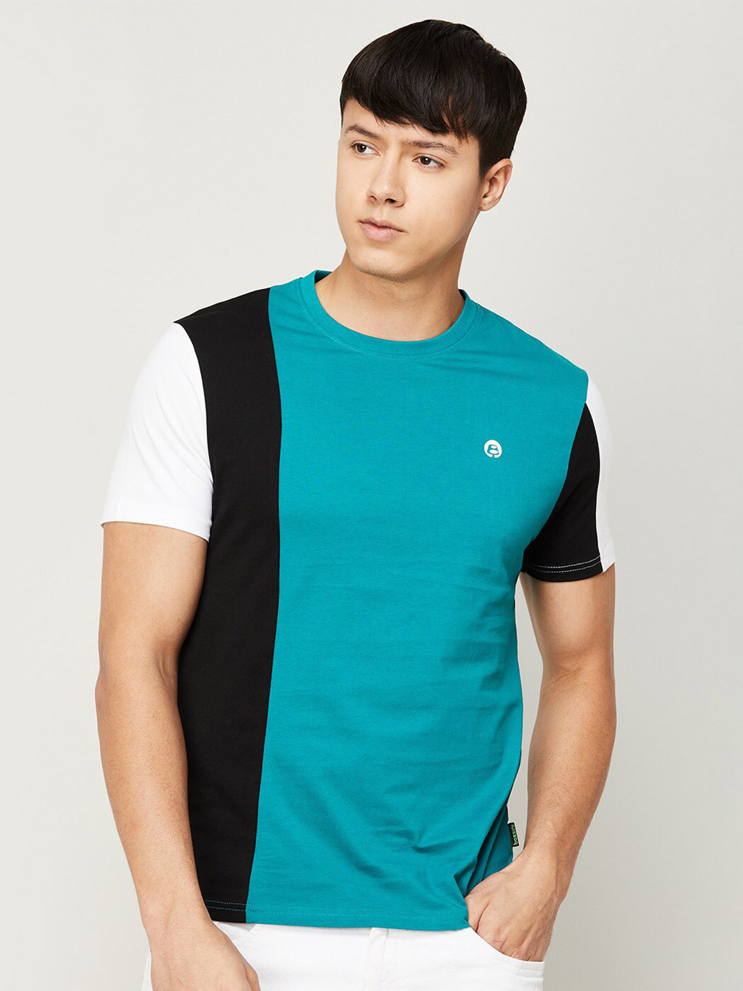 

Bossini Men Round Neck Cotton T-shirt, Blue