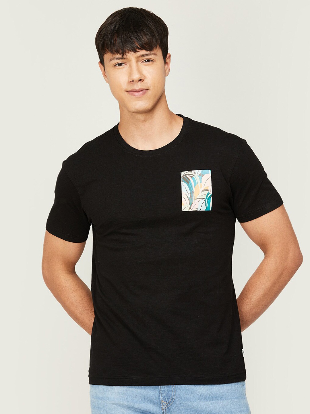 

Denimize by Fame Forever Men Printed Cotton T-shirt, Black